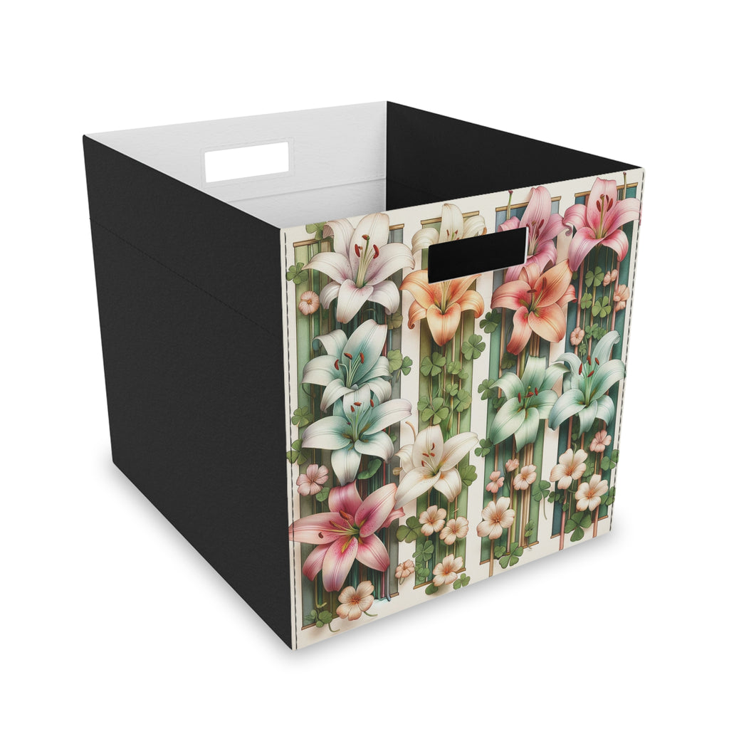 Lilies on green patterns - Storage Box