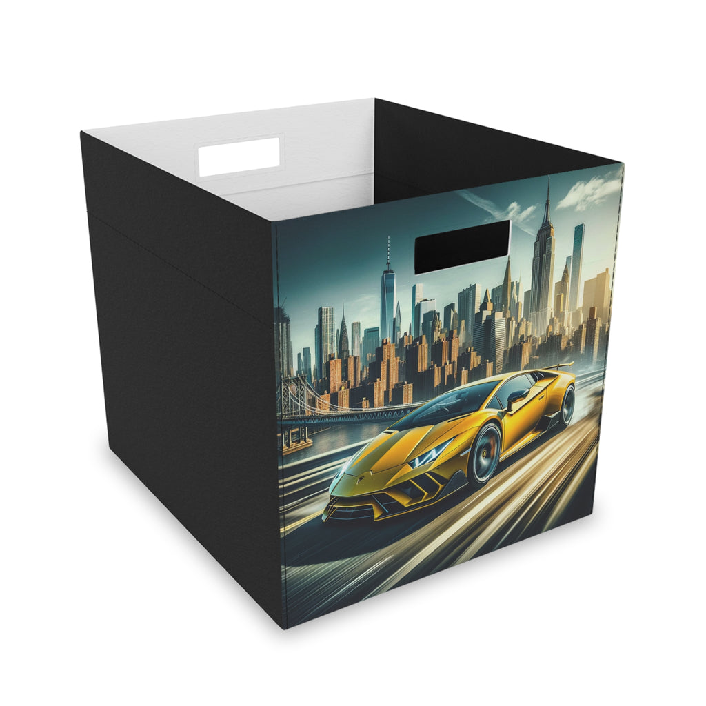 Yellow car leaving the city - Storage Box
