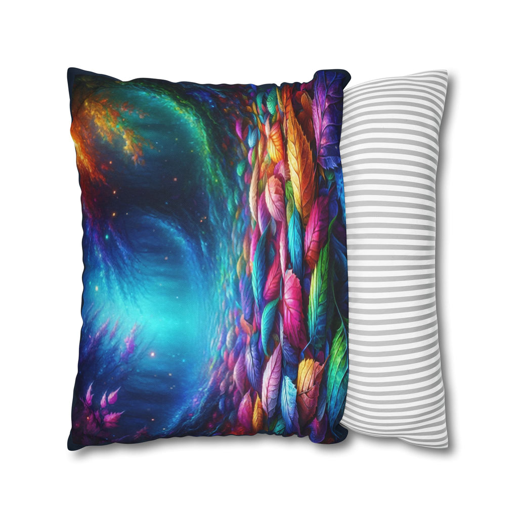 Magical Leaves in a forest-  Polyester Square Pillowcase