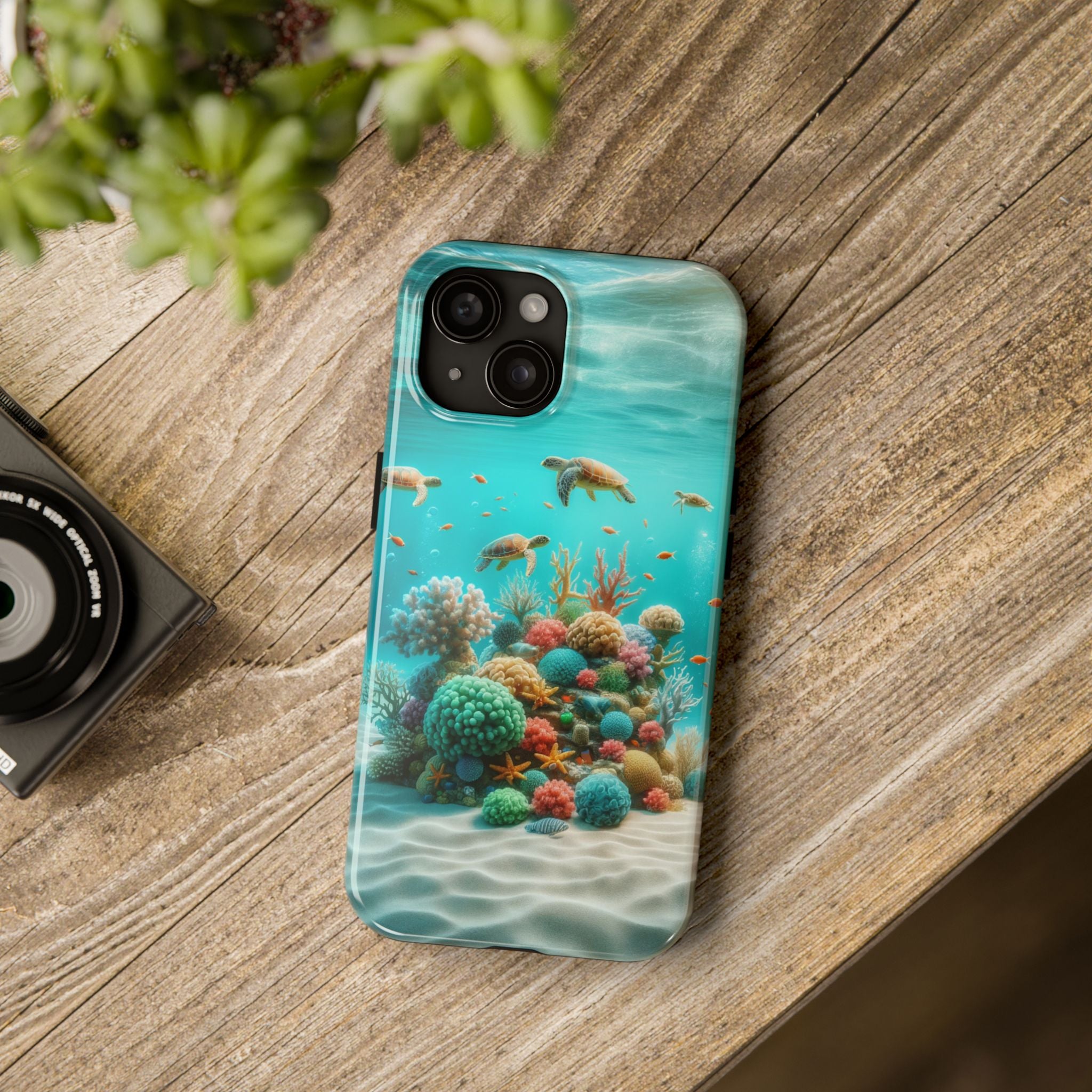 Phone Cases - Turtles on Coral Reef Design