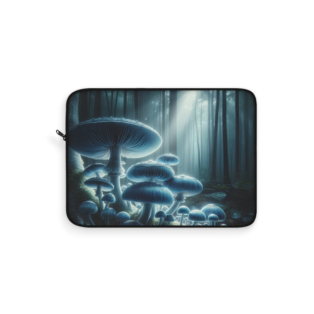 Blue color mushrooms in the forest - Laptop Sleeve