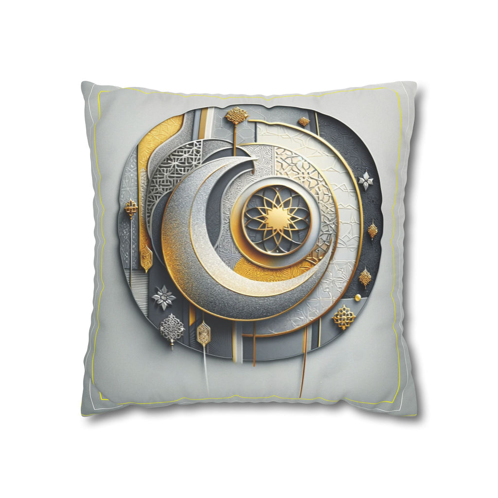 Islamic Art (gold, silver and grey) - Suede Square Pillowcase