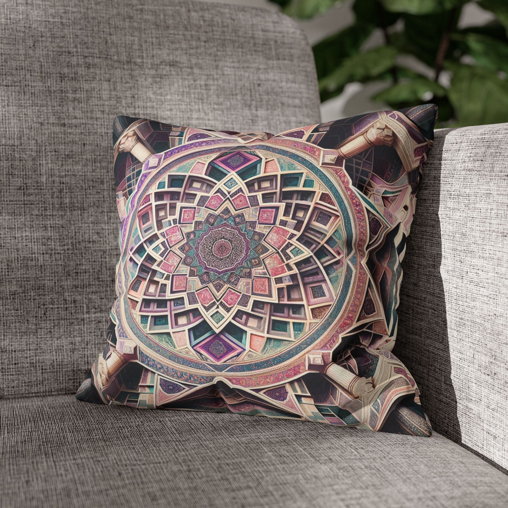 Persian Art (purple-grey) - Suede Square Pillowcase