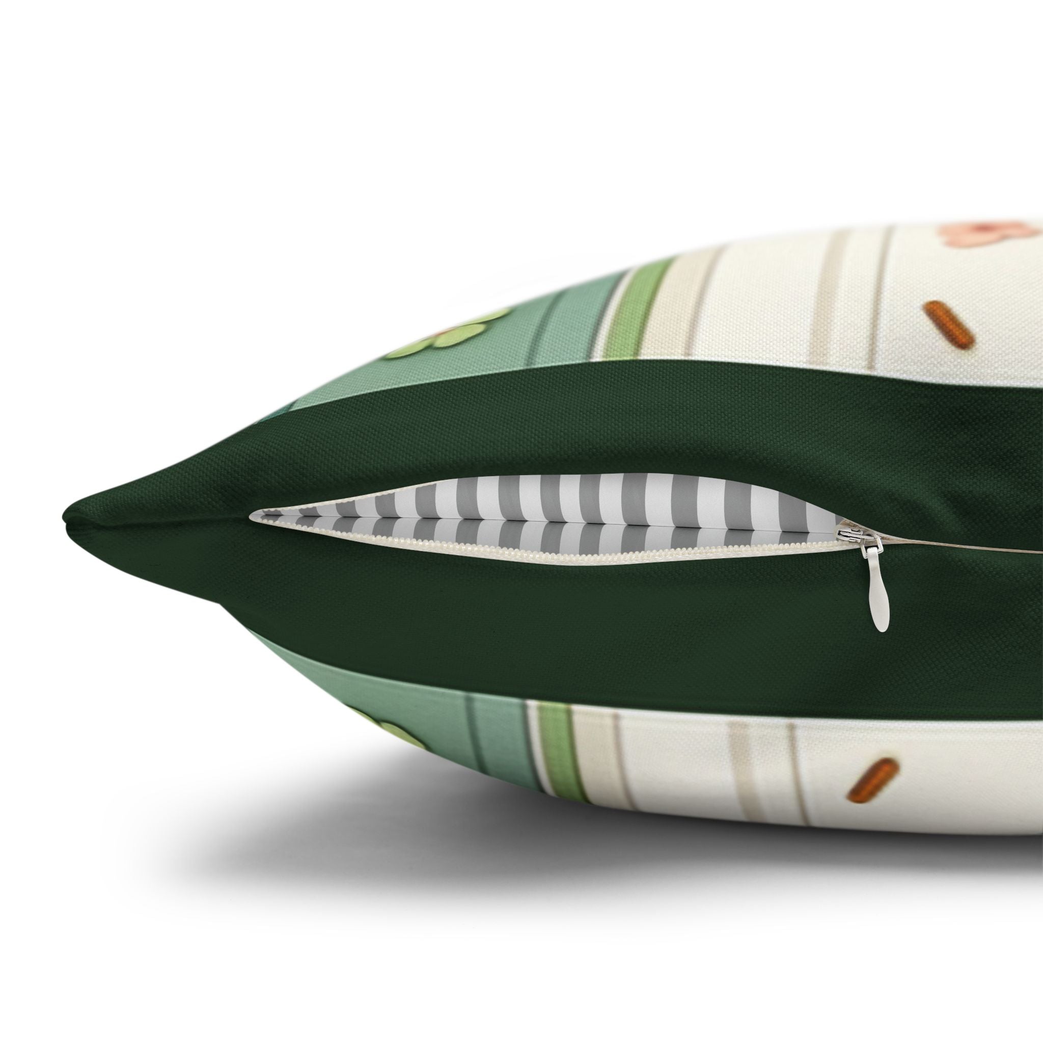 Green & peach coloured lilies - Polyester Square Pillowcase