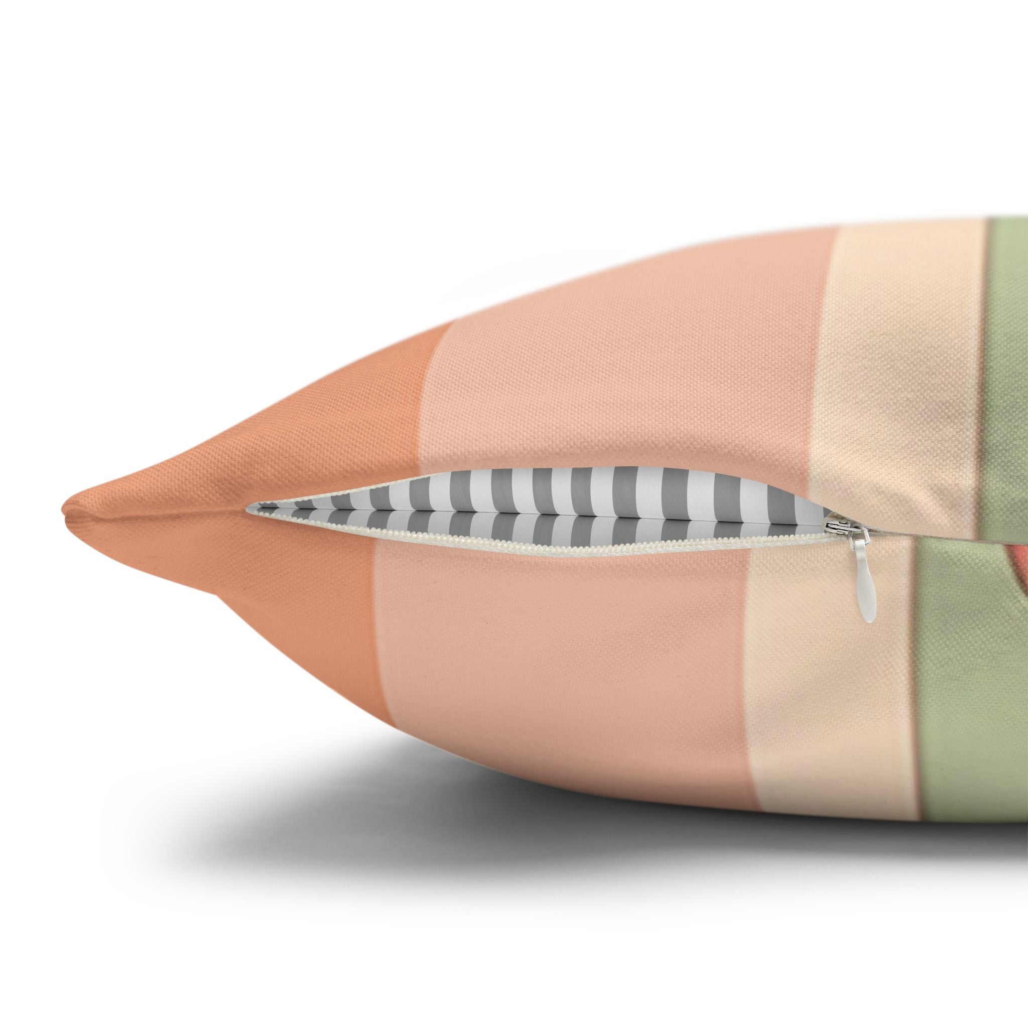 Lilies on peach background - Polyester Square Pillowcase