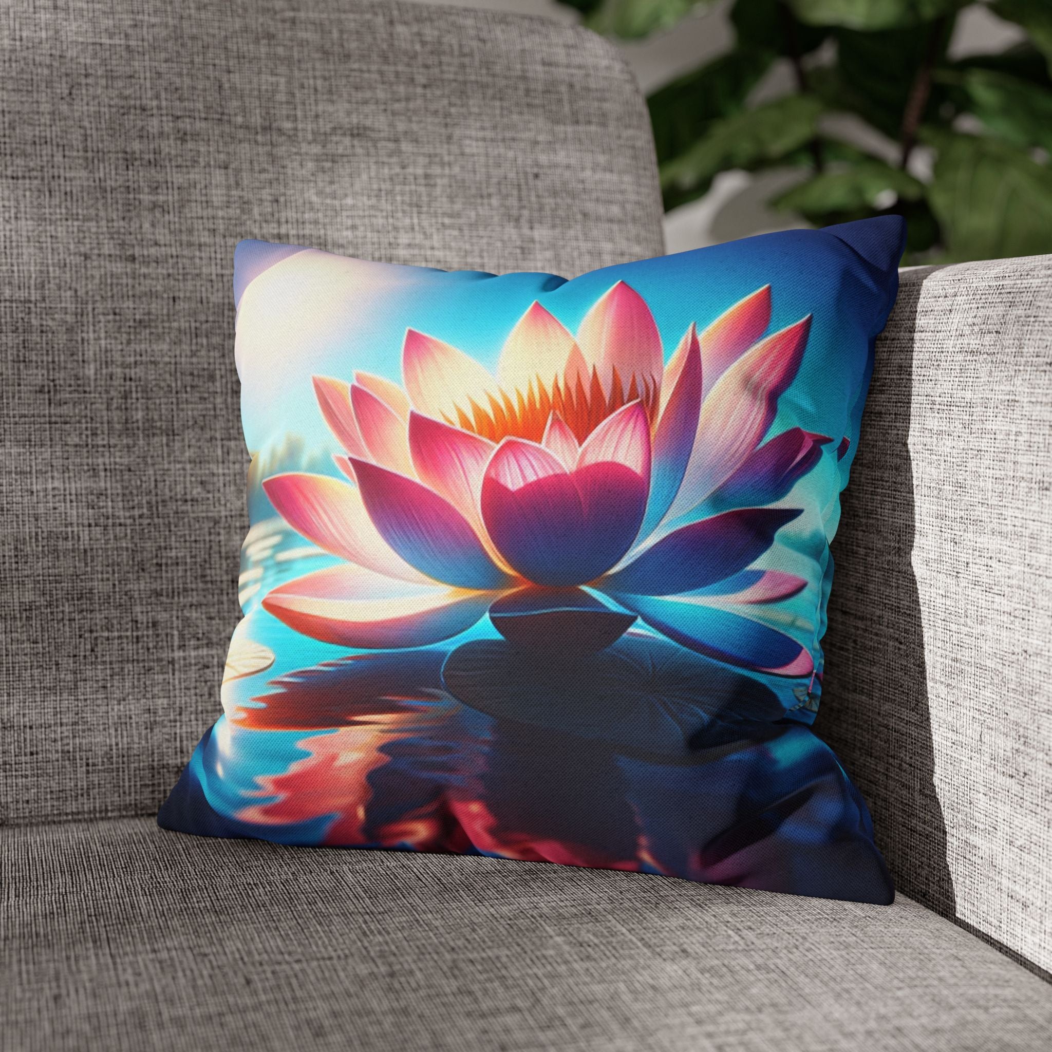 Big lotus flower - Polyester Square Pillowcase