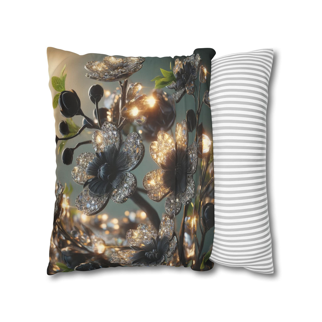 Shining diamond flowers - Suede Square Pillowcase