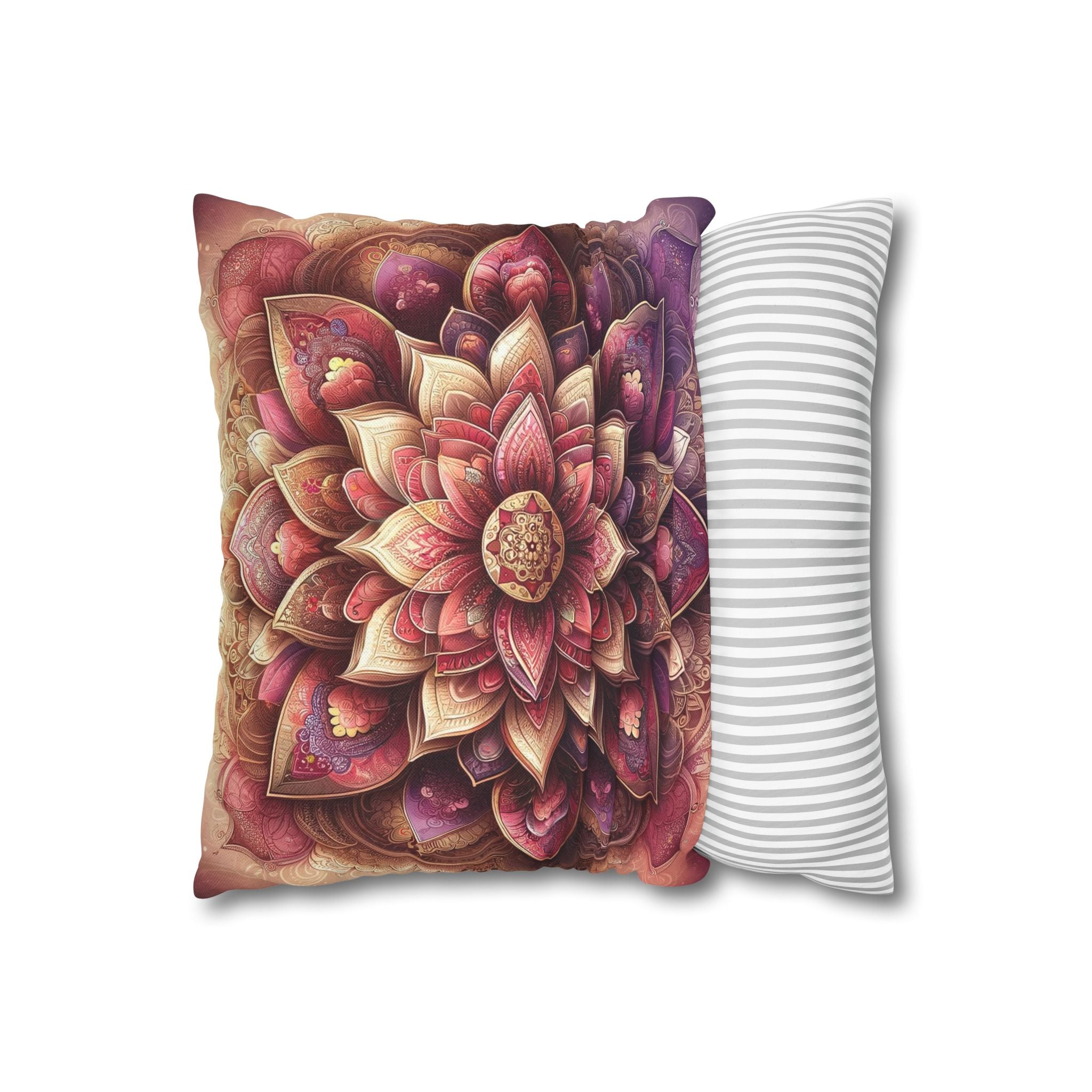 Mandala - Pink design - Spun Polyester Square Pillowcase