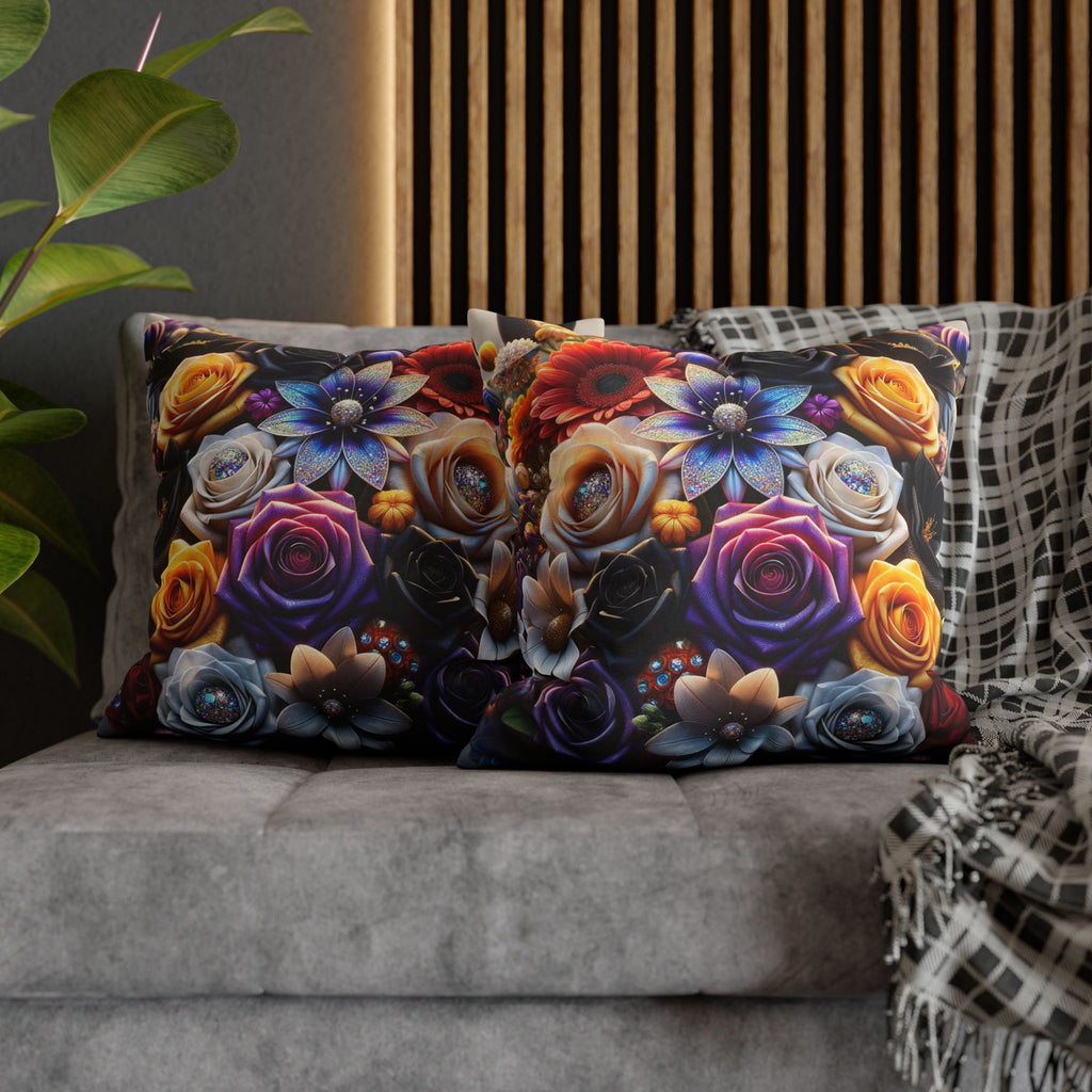Colourful Bouquet (big flowers) - Polyester Square Pillowcase