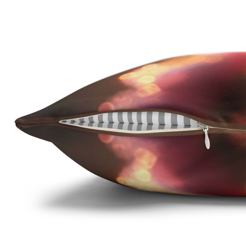 Large Pink diamond flowers - Polyester Square Pillowcase