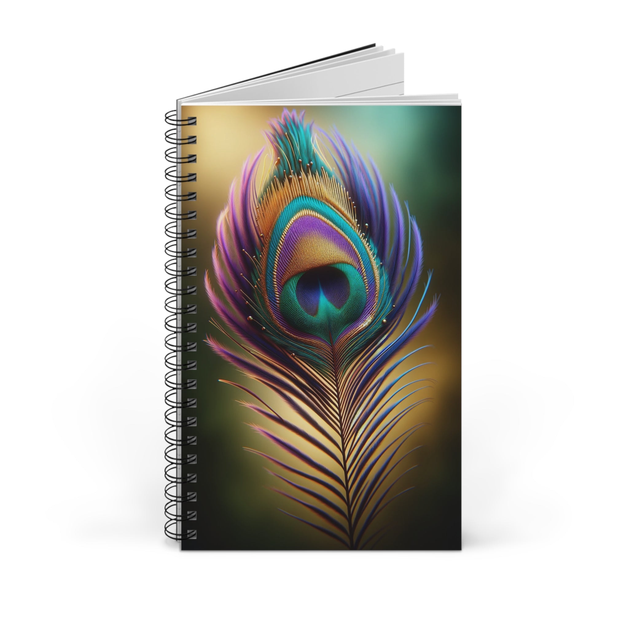 Fantasy feather Purple-Yellow - Spiral Journal