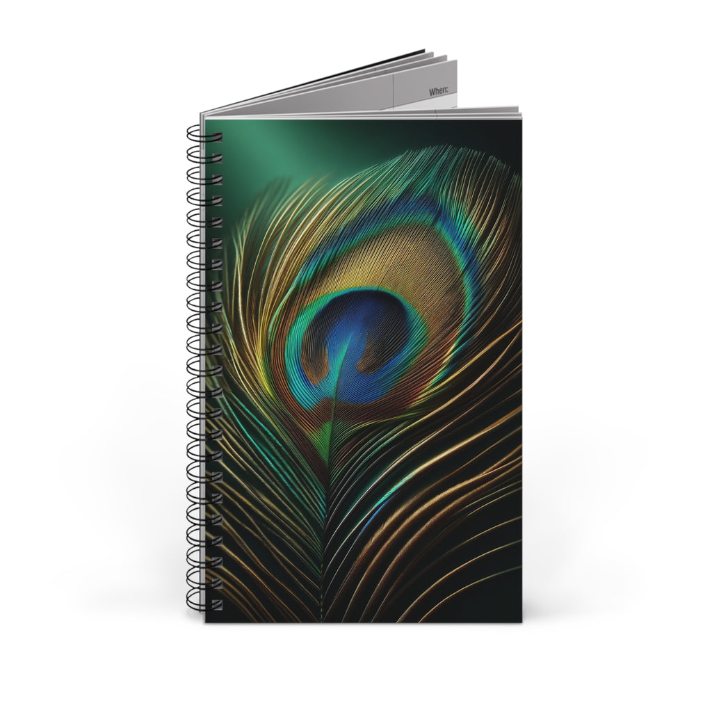 Peacock Feather Blue-green (3) - Spiral Journal