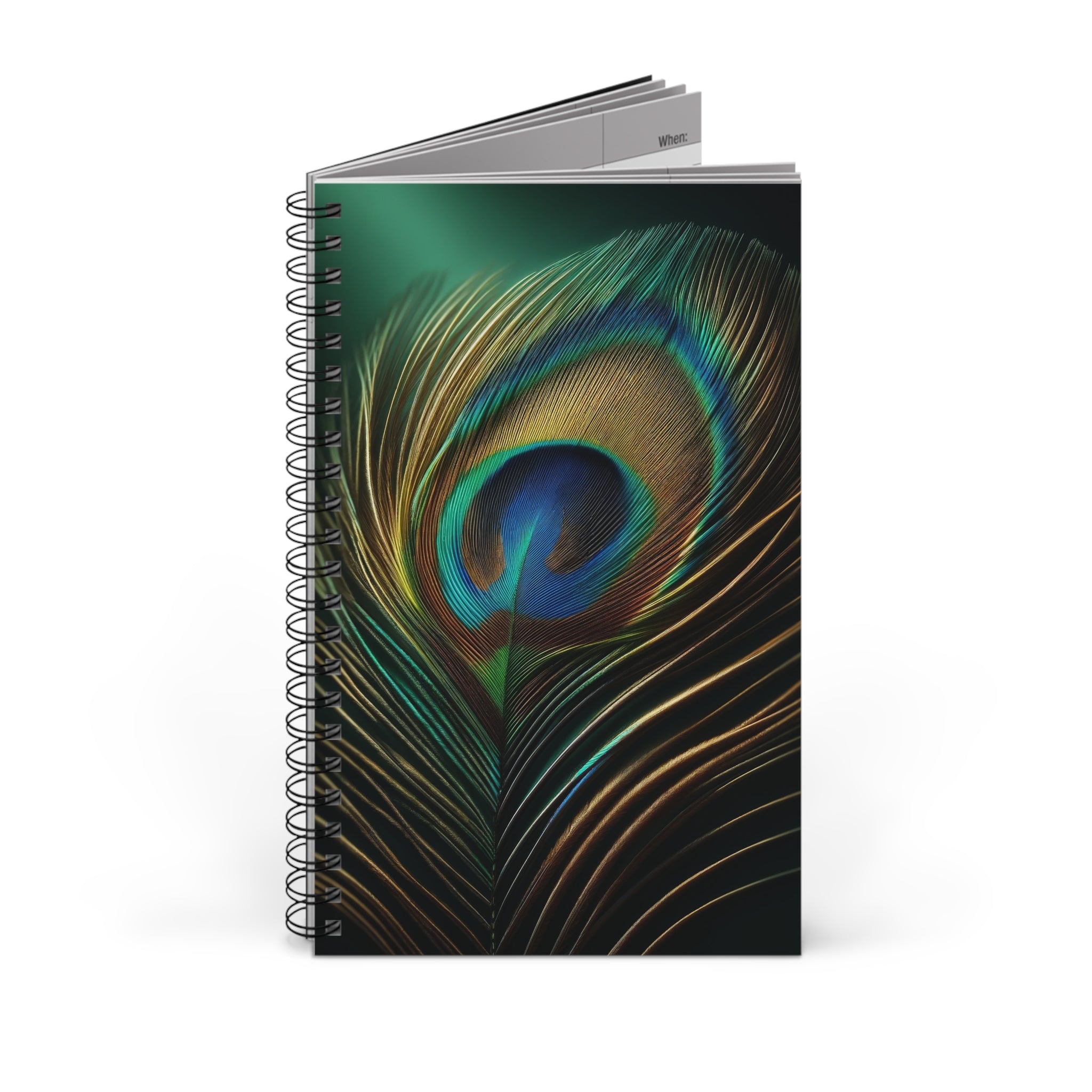 Peacock Feather Blue-green (3) - Spiral Journal