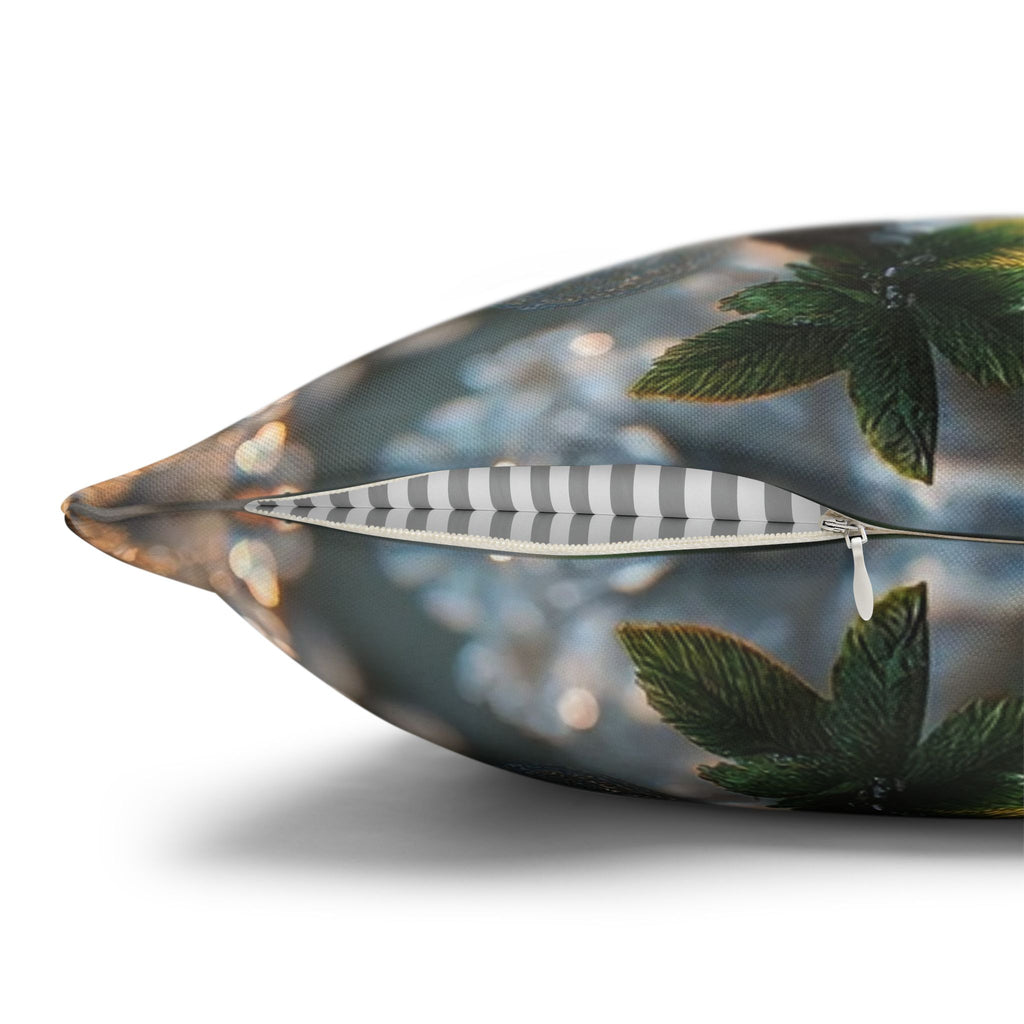 Silver-white diamond flowers - Polyester Square Pillowcase