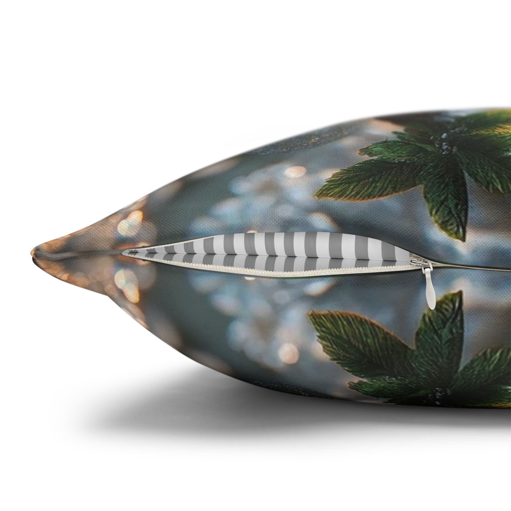 Silver-white diamond flowers - Polyester Square Pillowcase