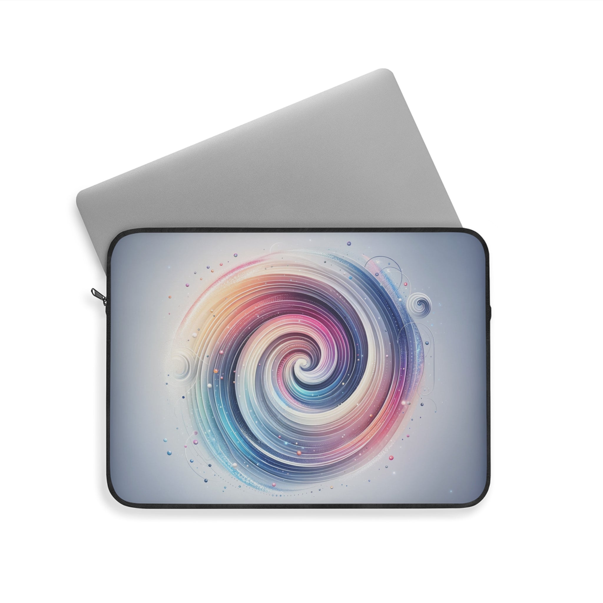 A blue-pink spiral on blue background - Laptop Sleeve