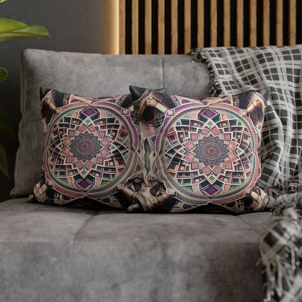 Persian Art (purple-grey) - Suede Square Pillowcase