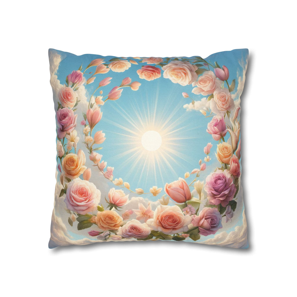 Roses in a circle - Polyester Square Pillowcase