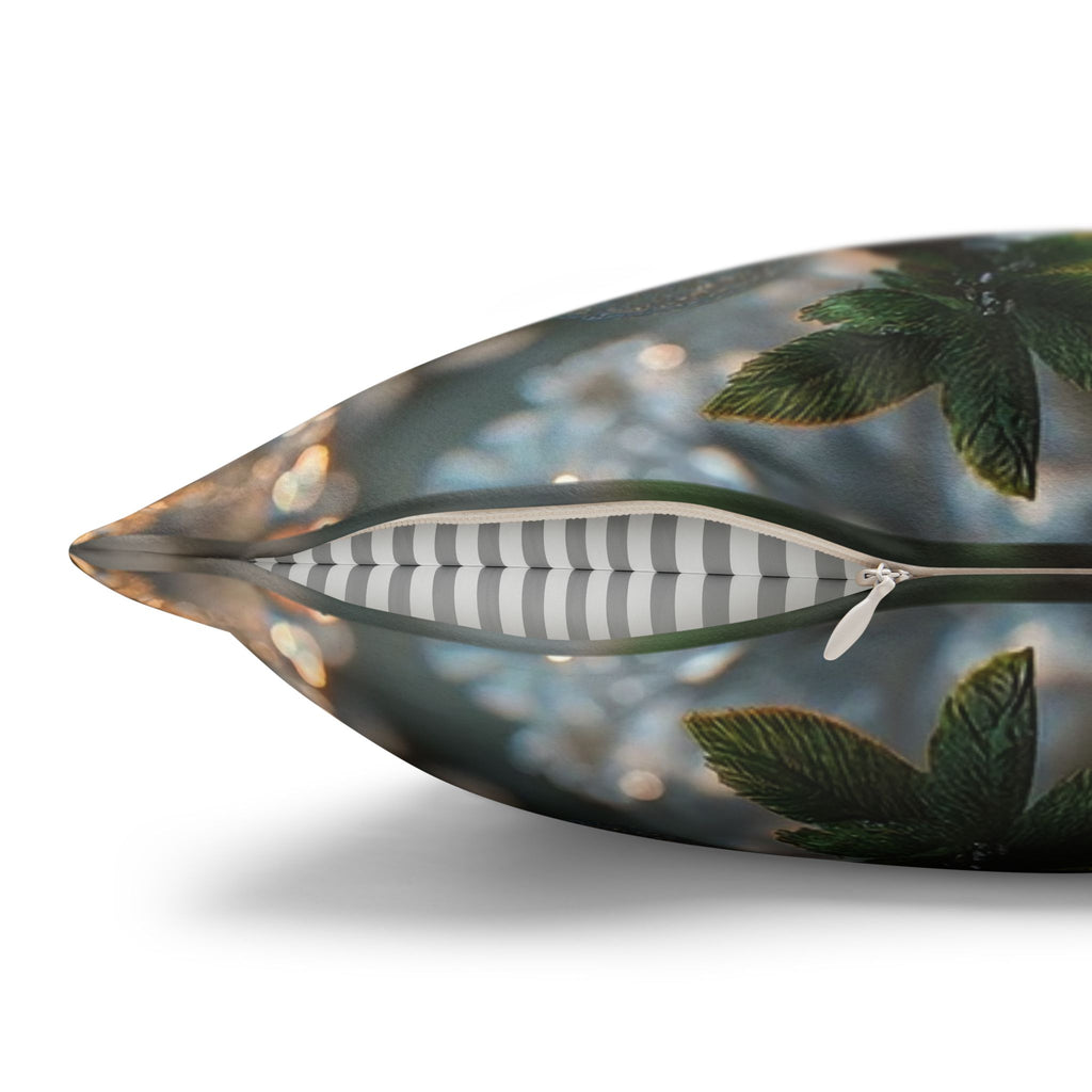 Big silver and white flowers - Suede Square Pillowcase