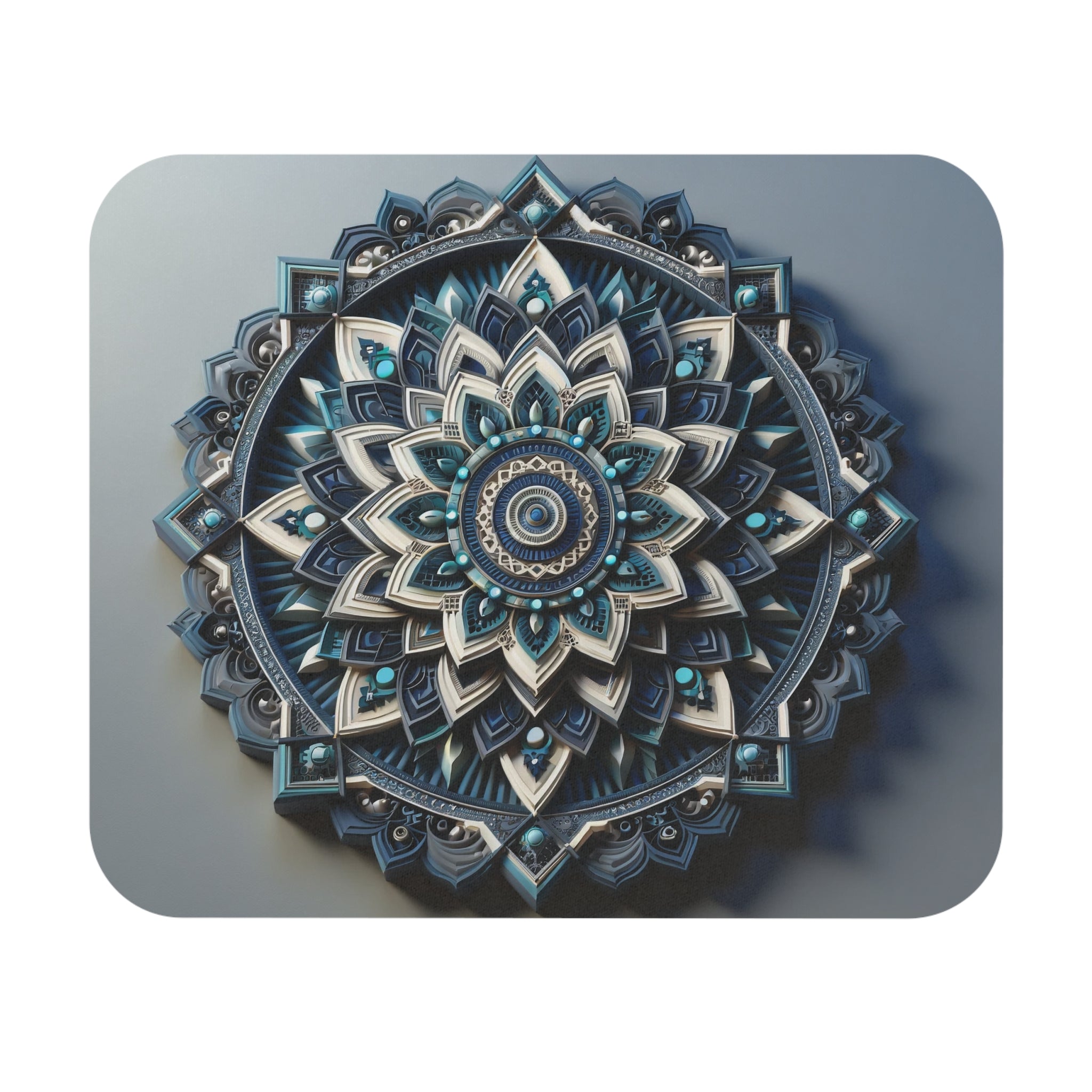 3D Blue Mandala - Mouse Pad (Rectangle)