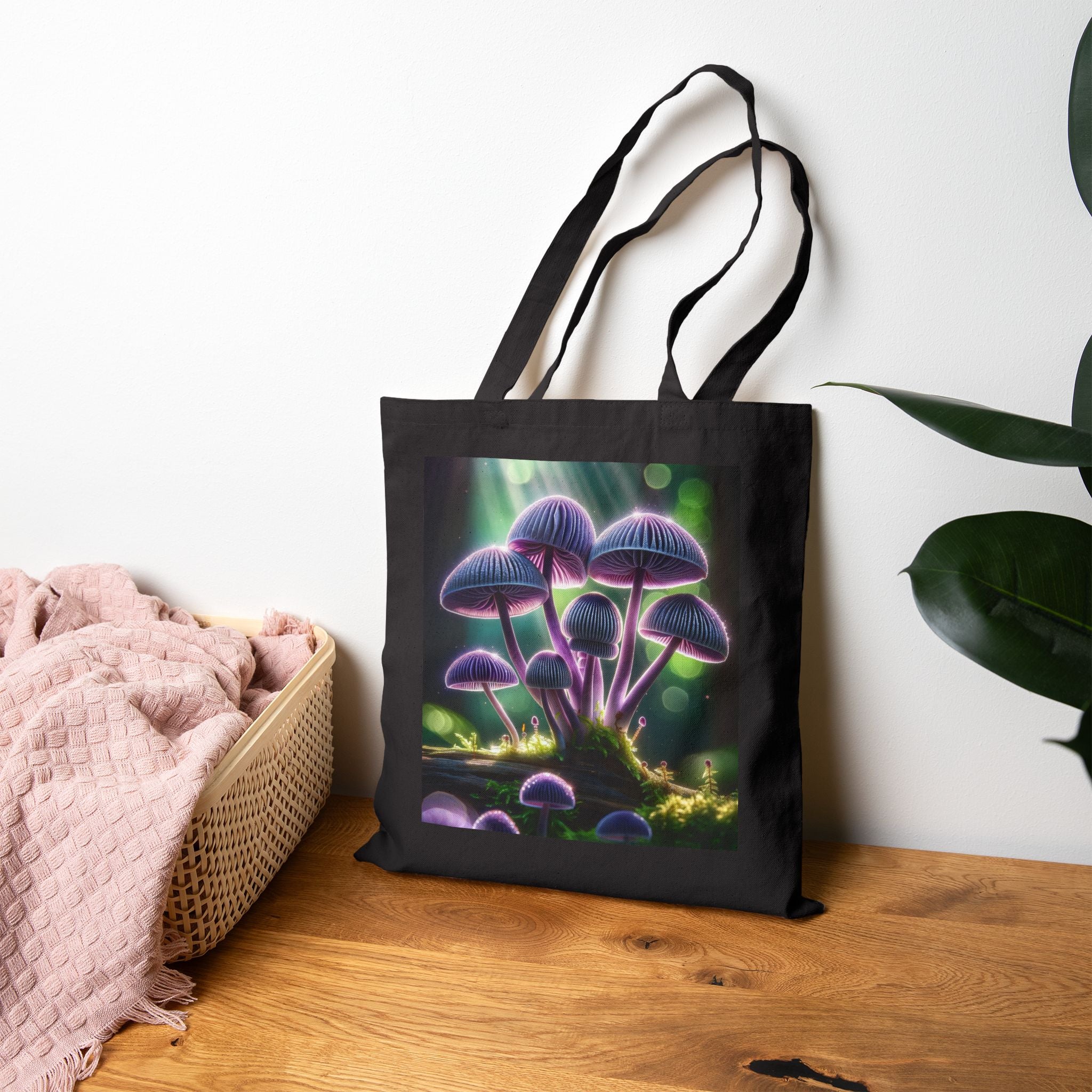 Lavender Mushrooms - Cotton Canvas Tote Bag