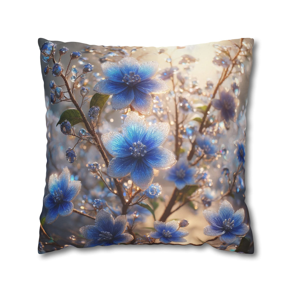 Blue flowers (in sunlight) - Suede Square Pillowcase