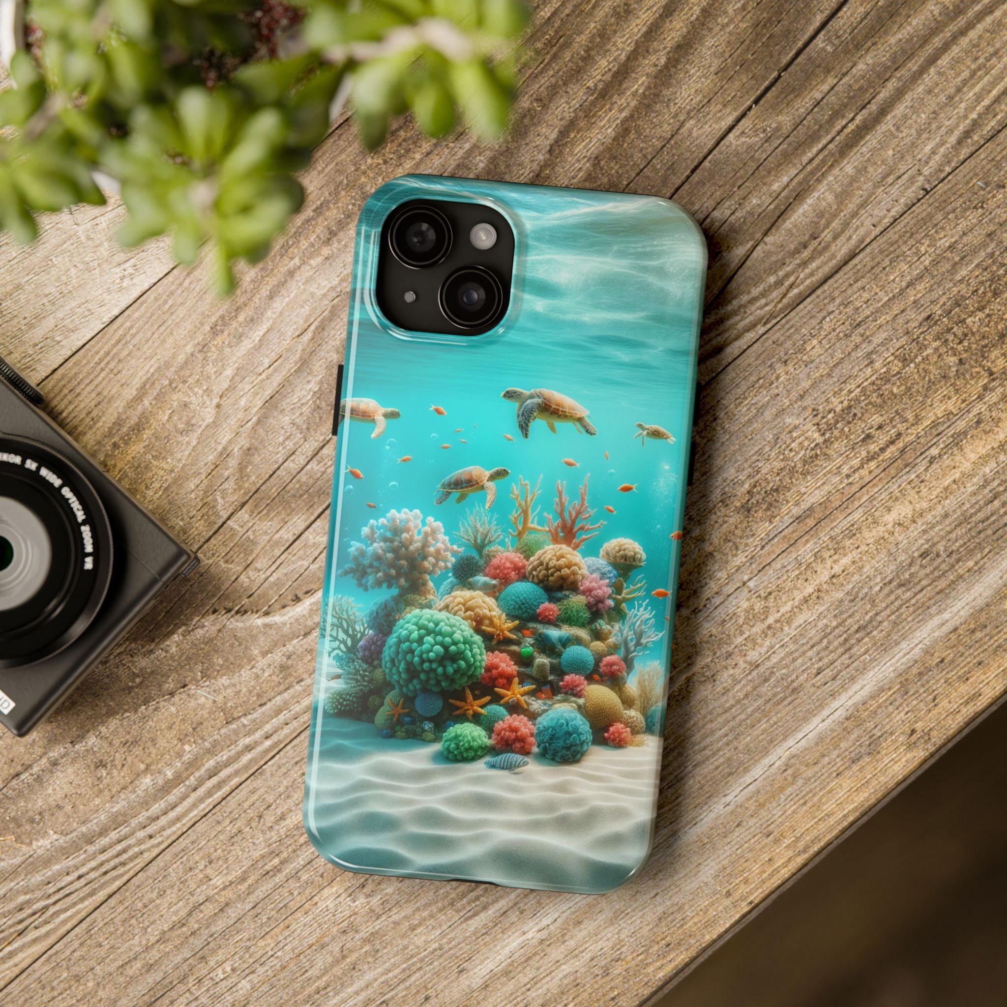 Phone Cases - Turtles on Coral Reef Design