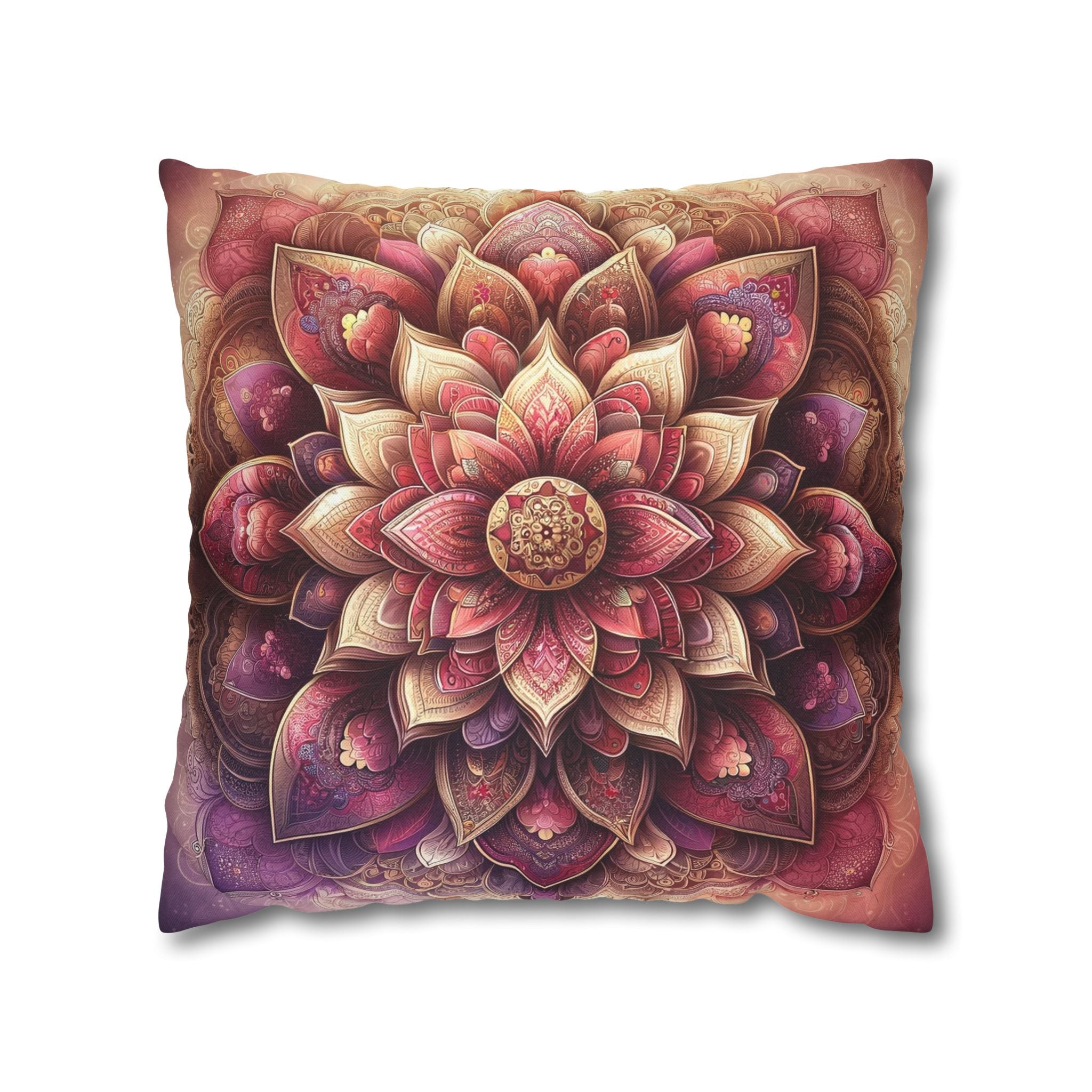 Mandala - Pink design - Spun Polyester Square Pillowcase