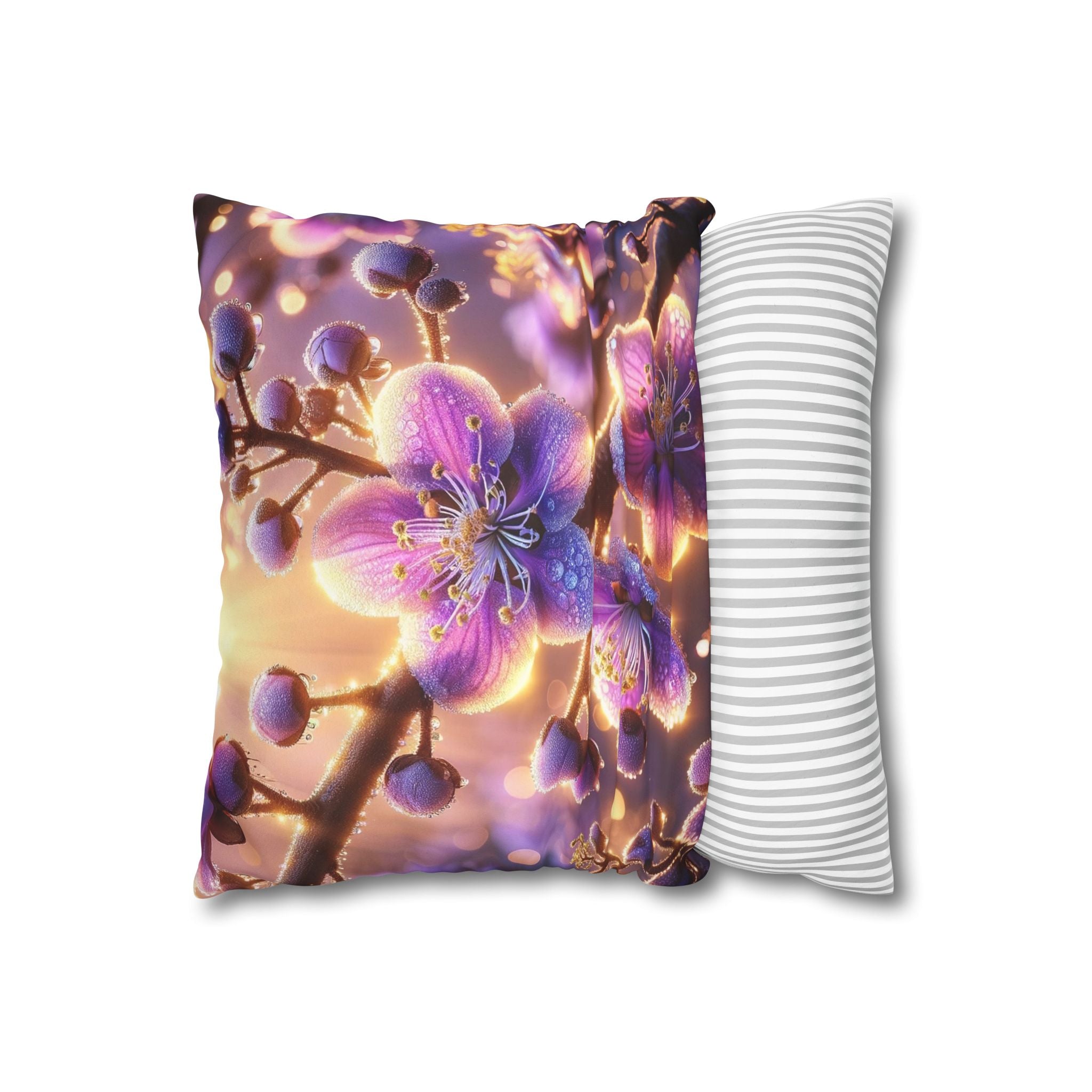 Lavender coloured flowers - Suede Square Pillowcase