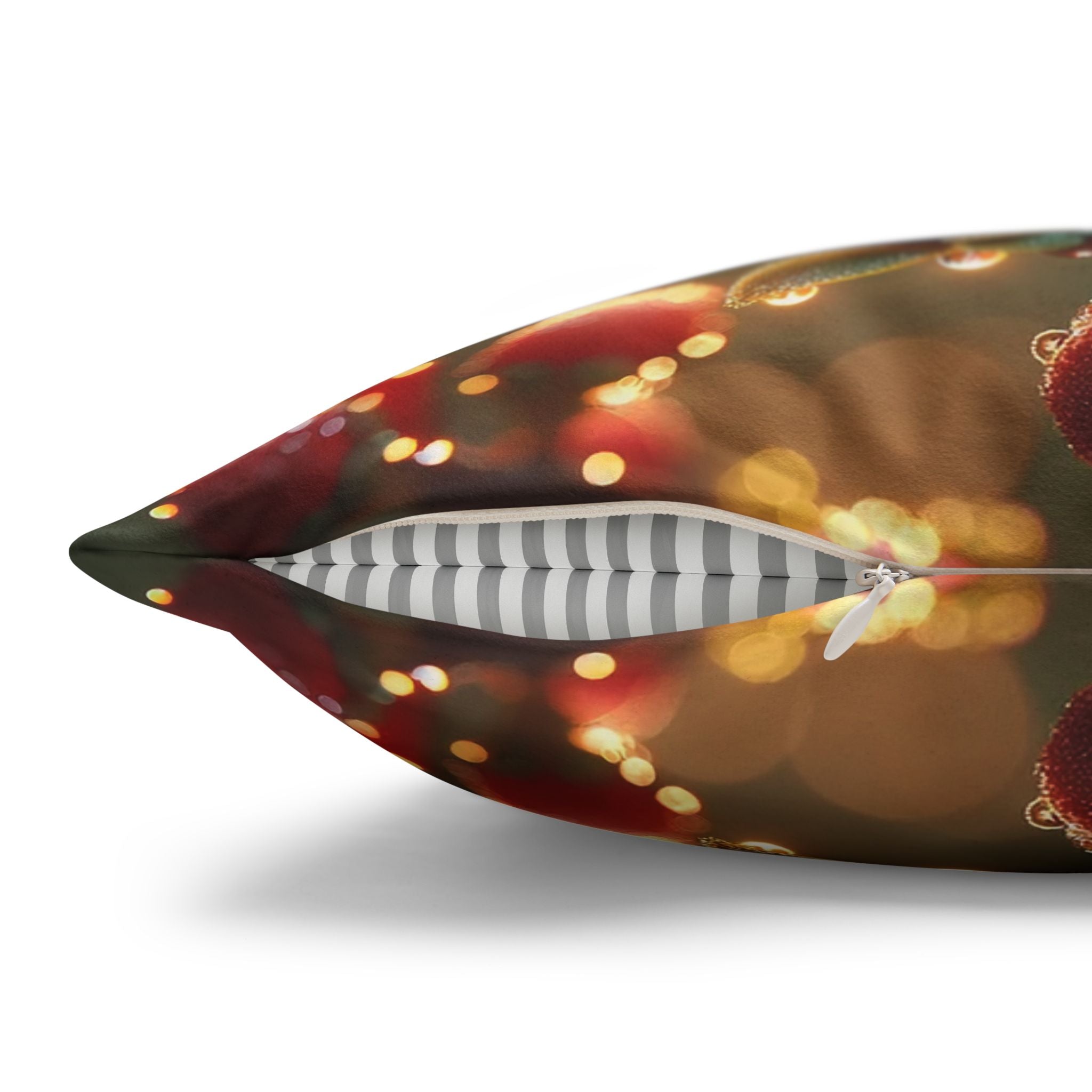 Red and white flowers - Suede Square Pillowcase