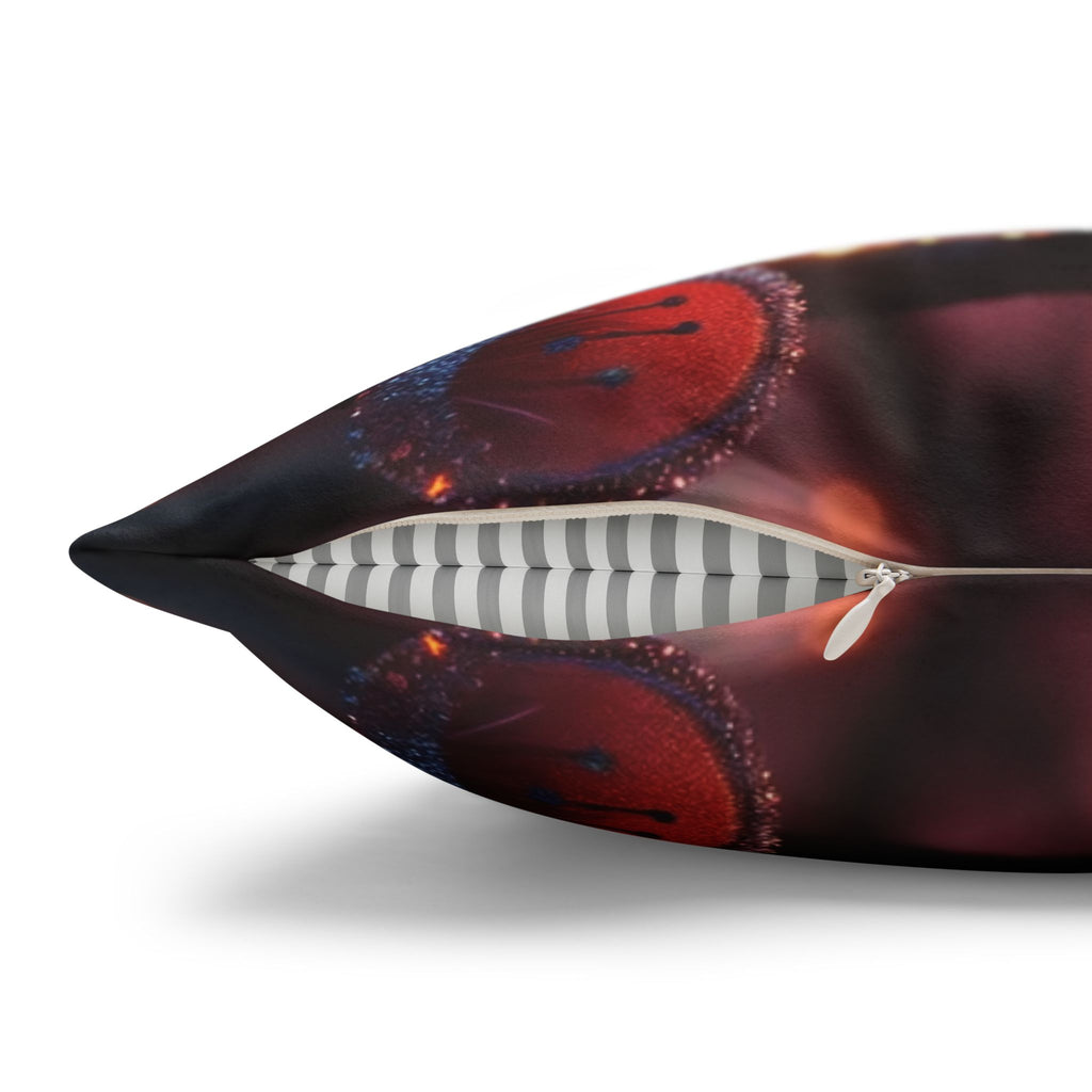 Pink diamond flowers (in sunset) - Suede Square Pillowcase