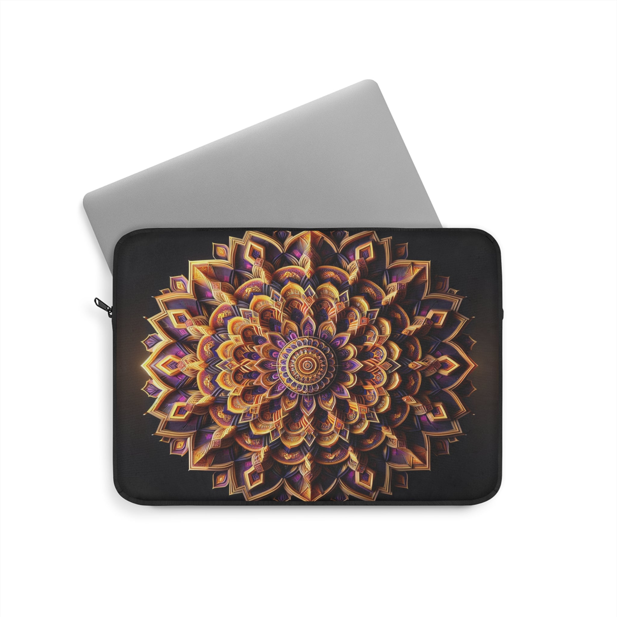 Golden colour 3D Mandala - Laptop Sleeve