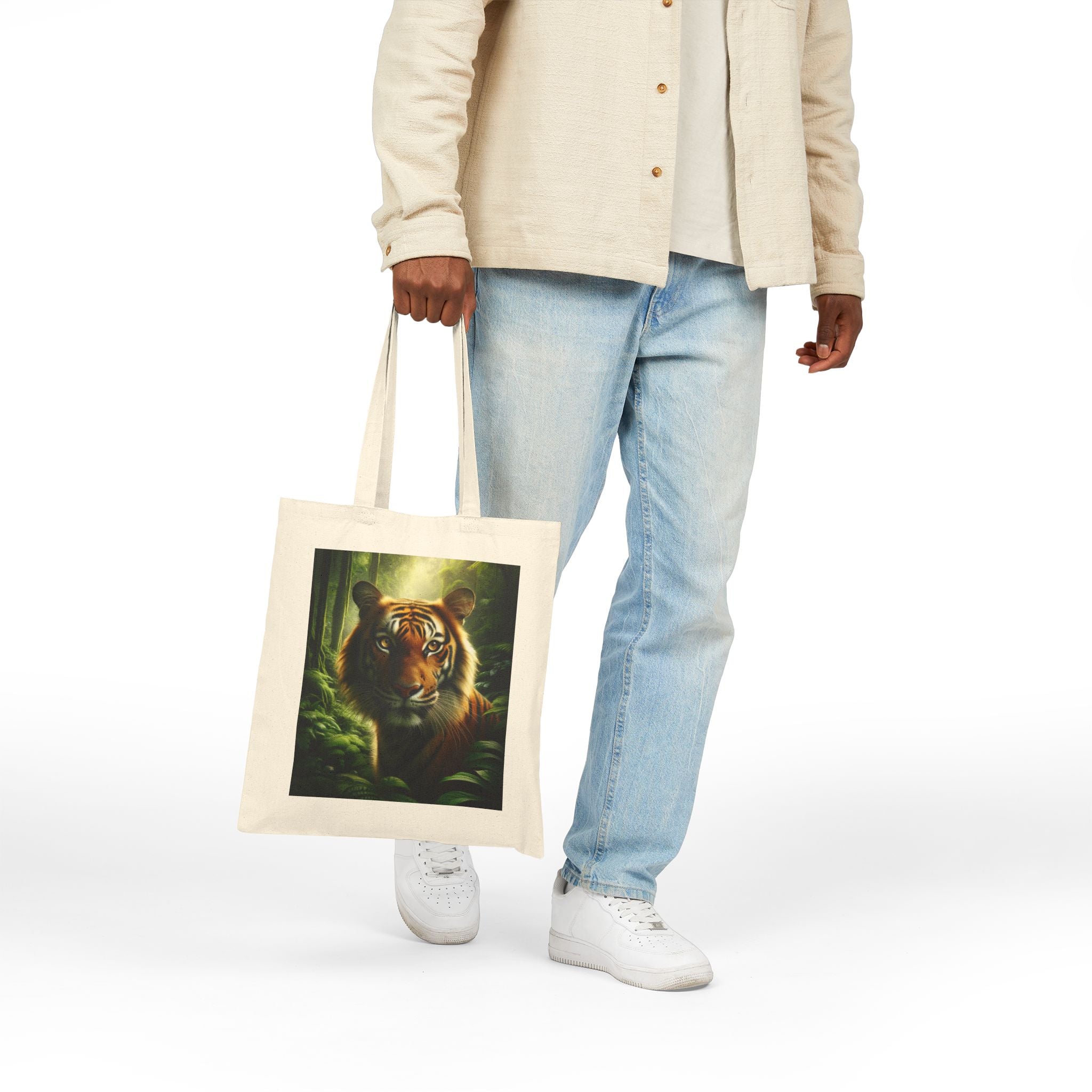 Wildlife Tiger - Cotton Canvas Tote Bag