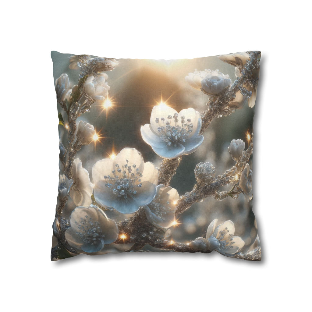 Small white flowers - Polyester Square Pillowcase
