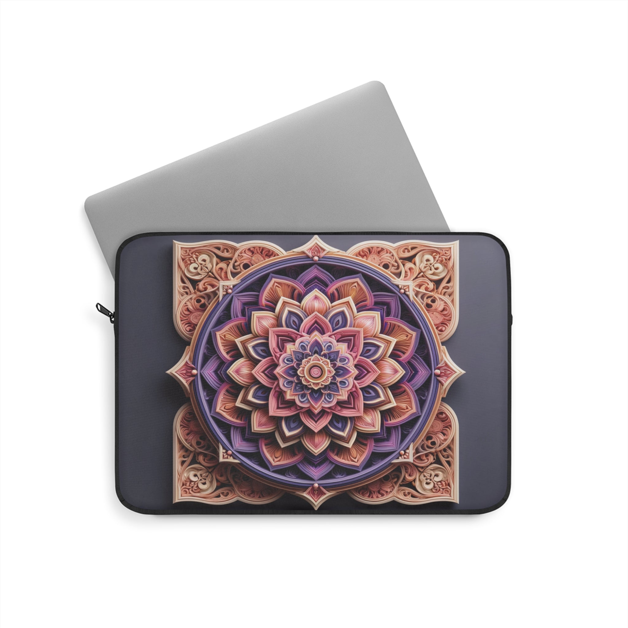 Pink-Purple, 3D Mandala - Laptop Sleeve