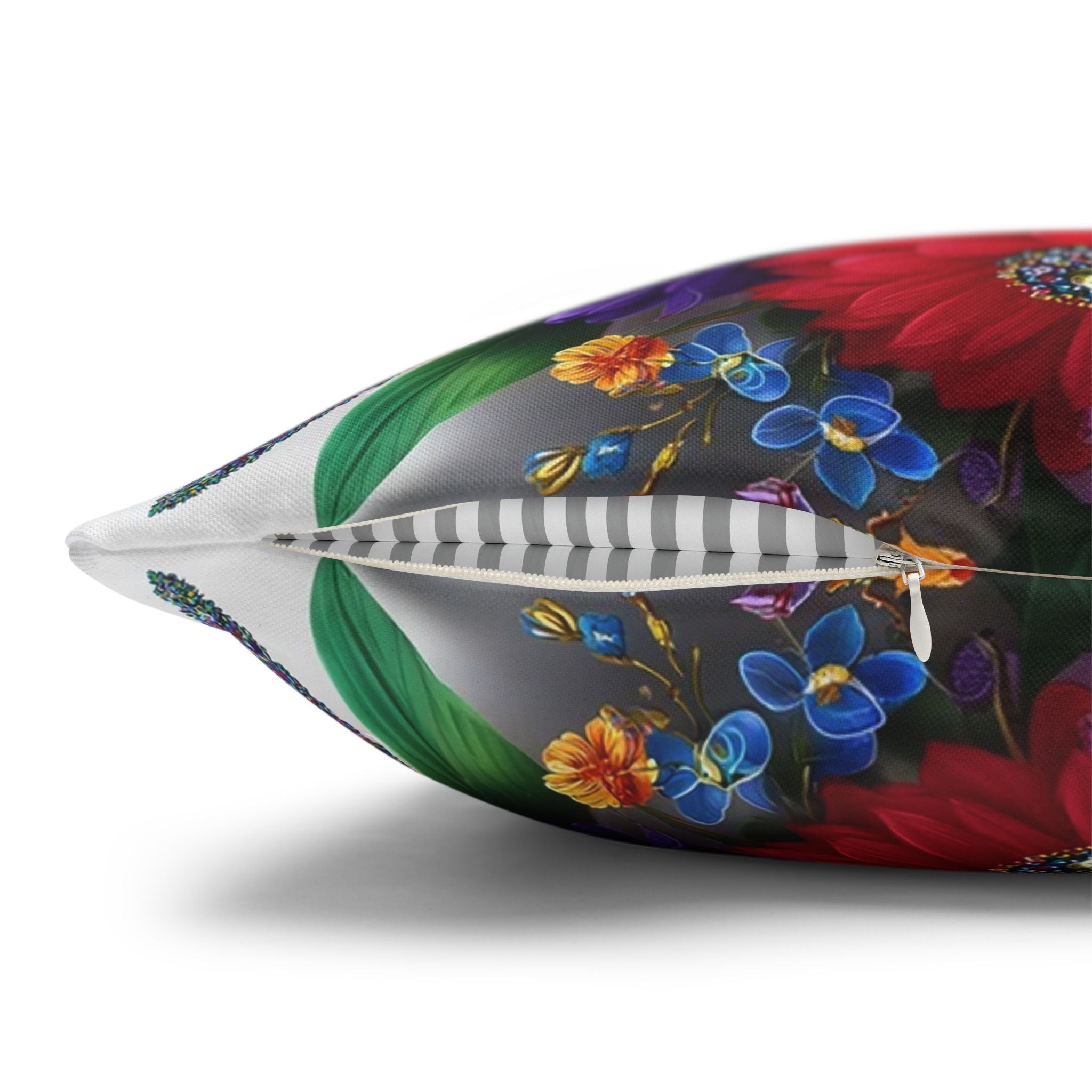 Colourful Bouquet (with diamonds) - Polyester Square Pillowcase