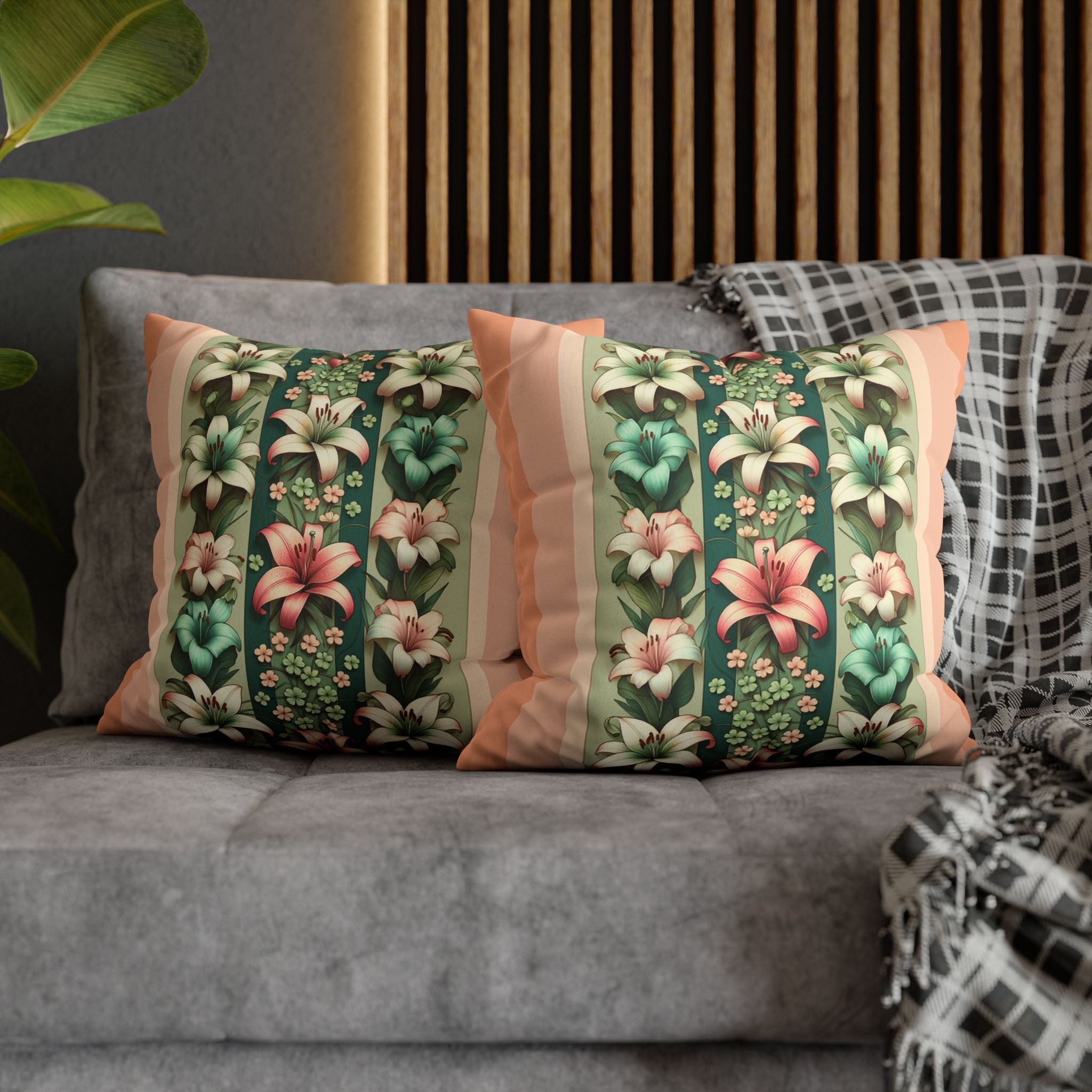 Pastel coloured Lilies - Suede Square Pillowcase