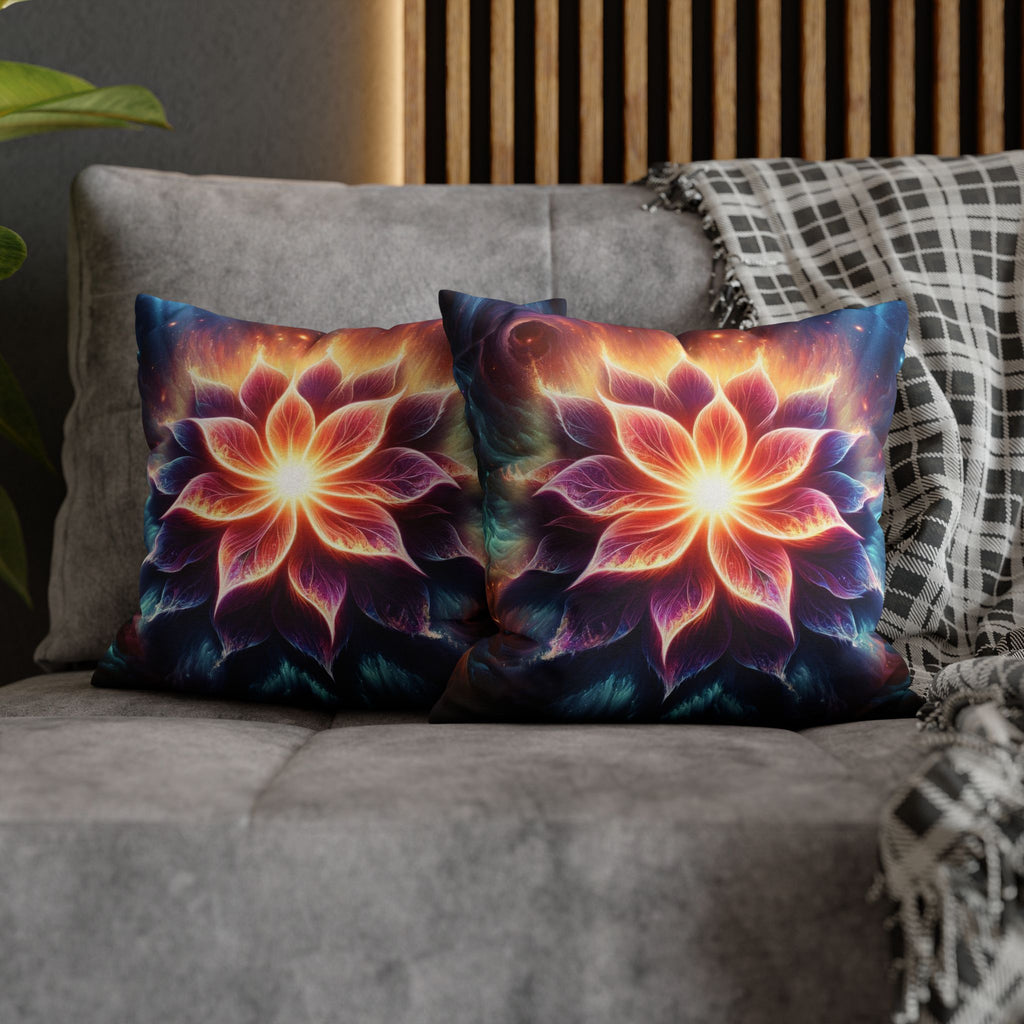 Galaxy-flower 1 - Spun Polyester Square Pillowcase