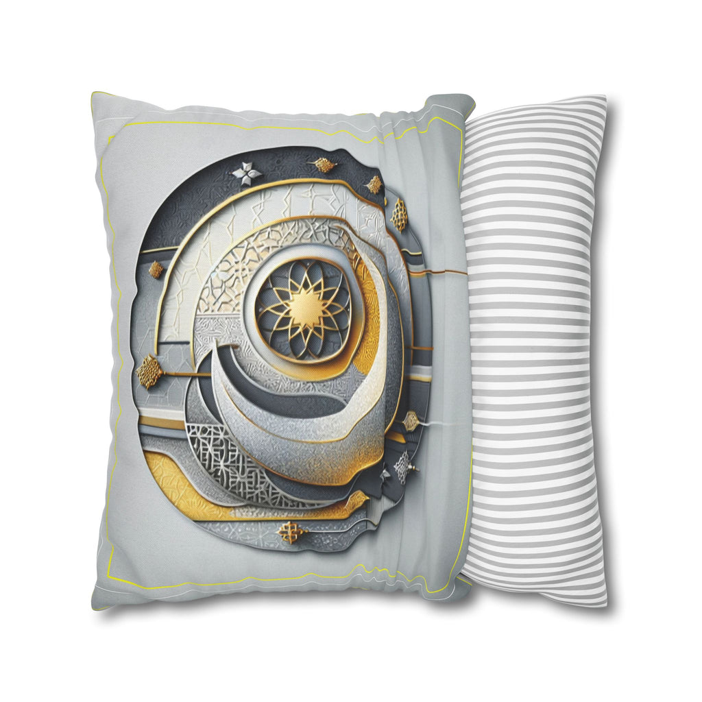 Islamic Art, Light-grey  - Polyester Square Pillowcase