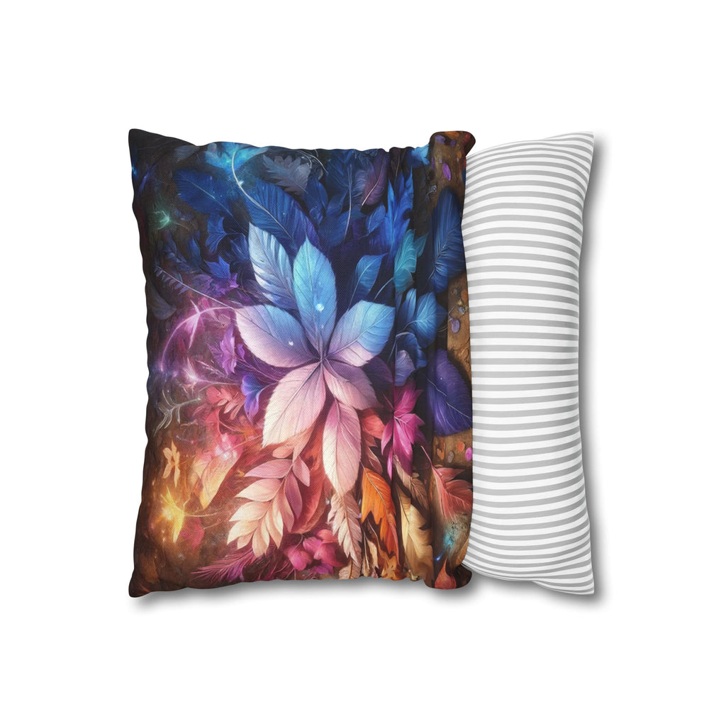 Pastel coloured magical Leaves - Polyester Square Pillowcase