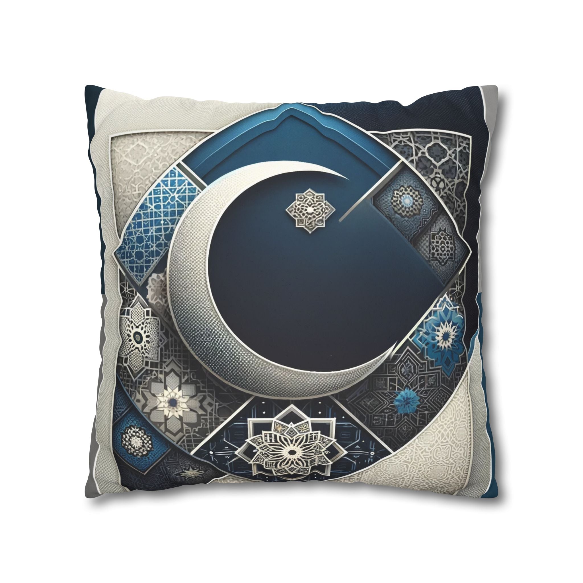 Islamic Art (blue and white) - Suede Square Pillowcase