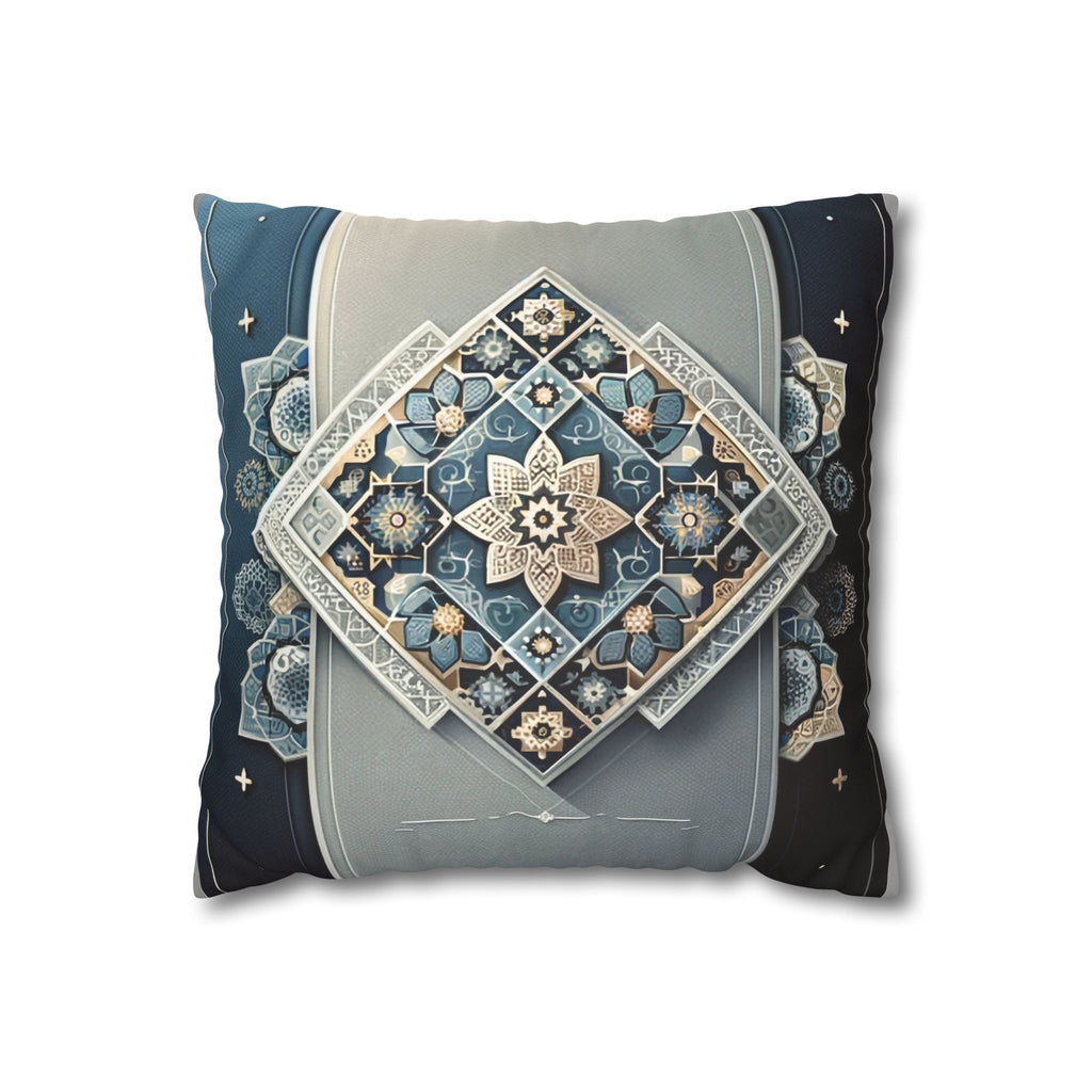 Islamic Art (blue-grey) - Suede Square Pillowcase