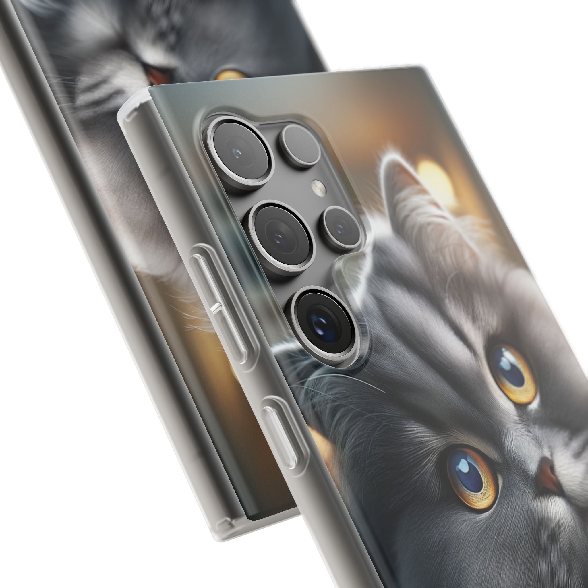 Curious, grey cat - Flexi Case (Samsung only)