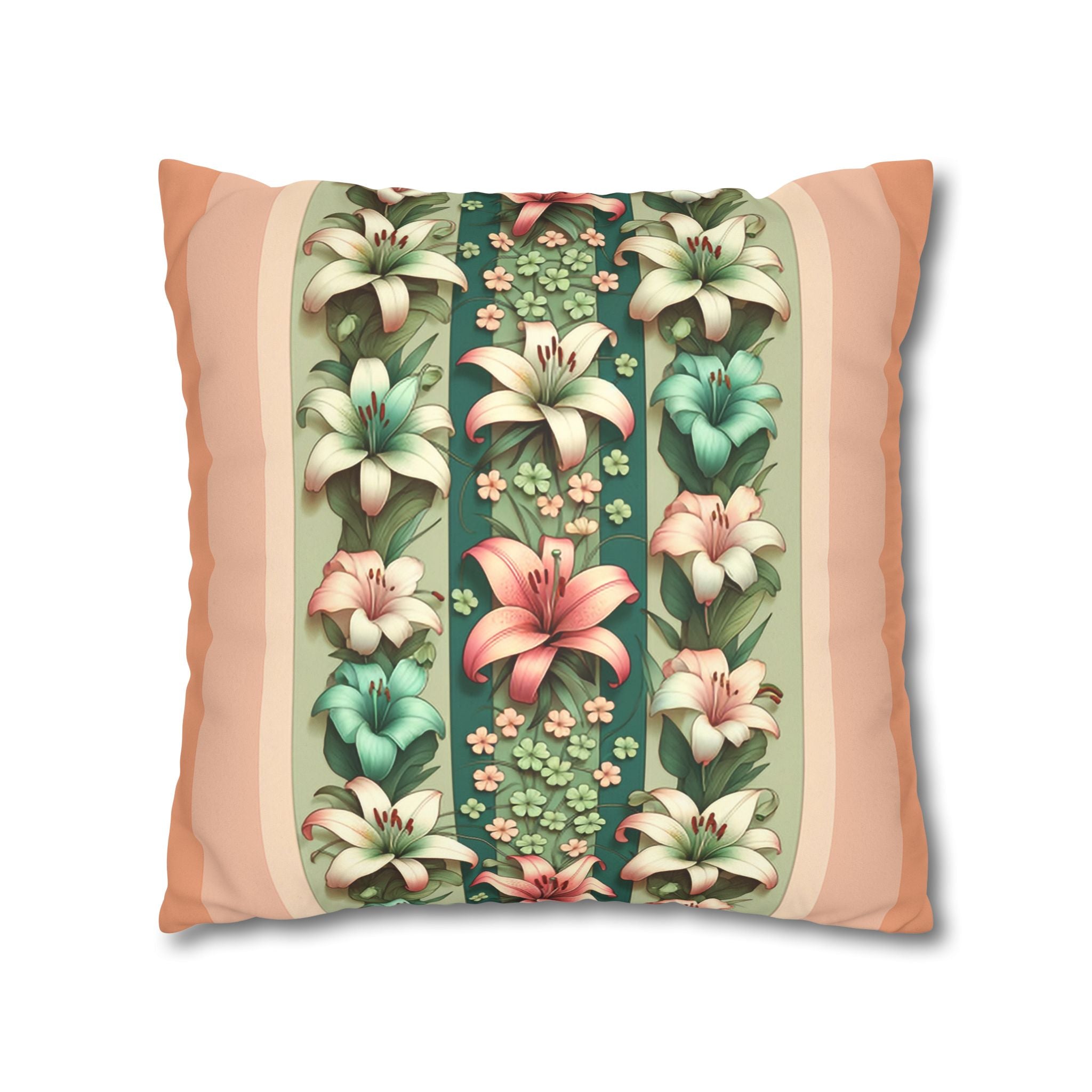 Pastel coloured Lilies - Suede Square Pillowcase