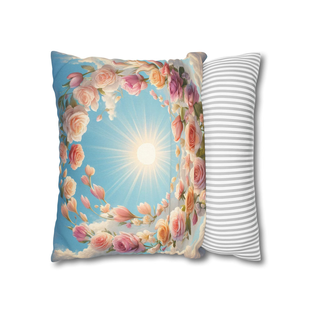 Roses in a circle - Polyester Square Pillowcase