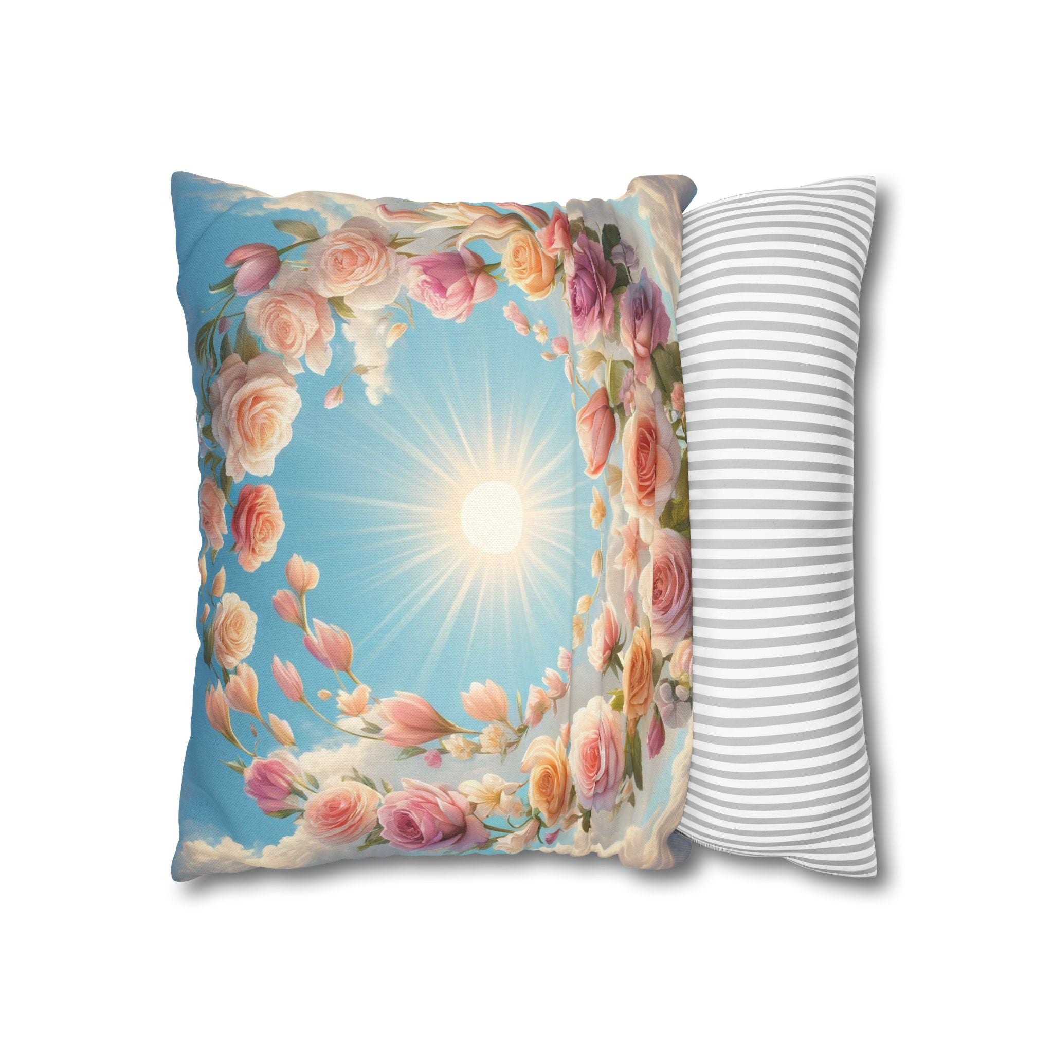Roses in a circle - Polyester Square Pillowcase