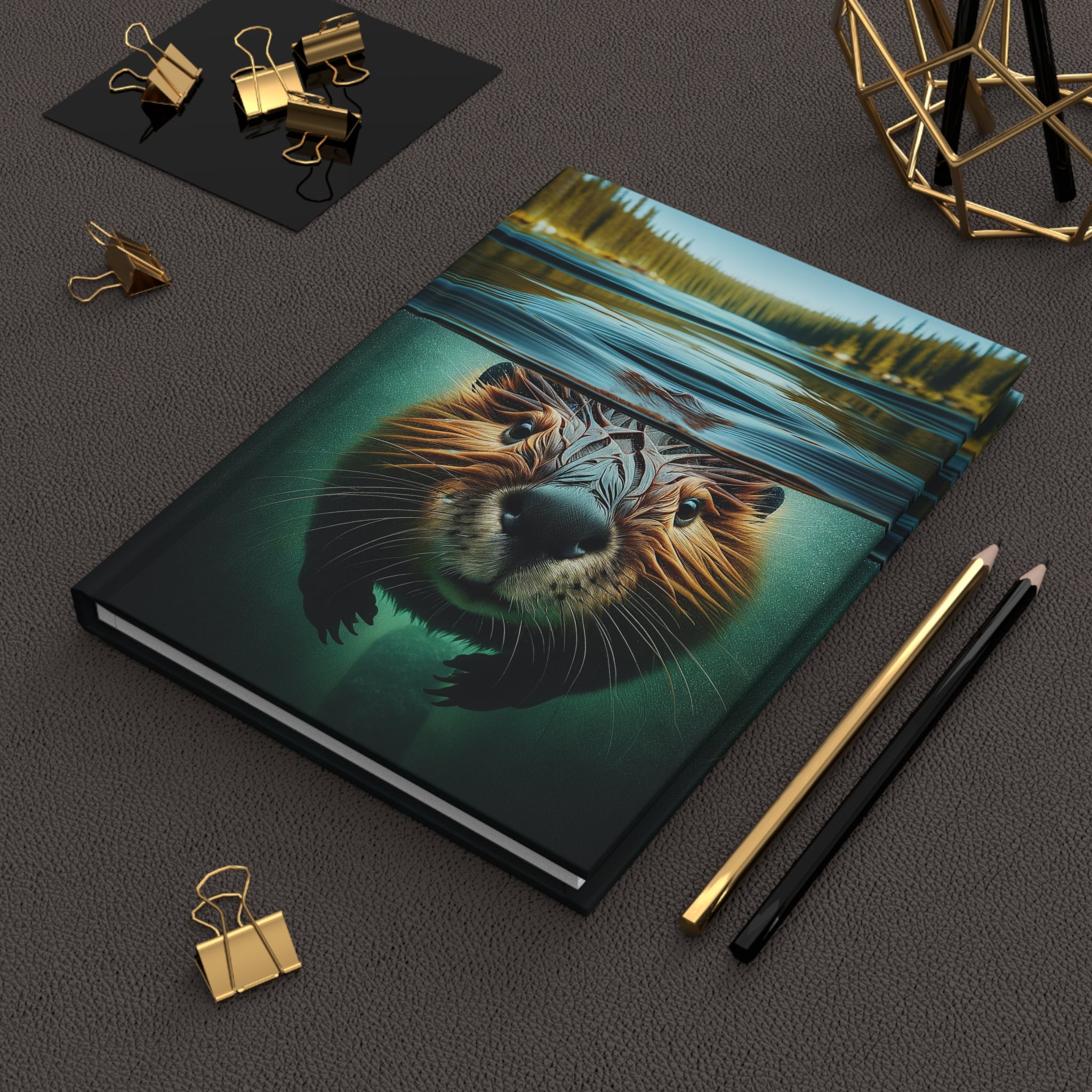 A curious beaver - Hardcover Notebook