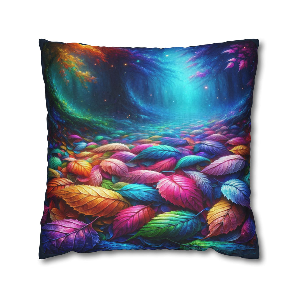 Magical Leaves in a forest-  Polyester Square Pillowcase