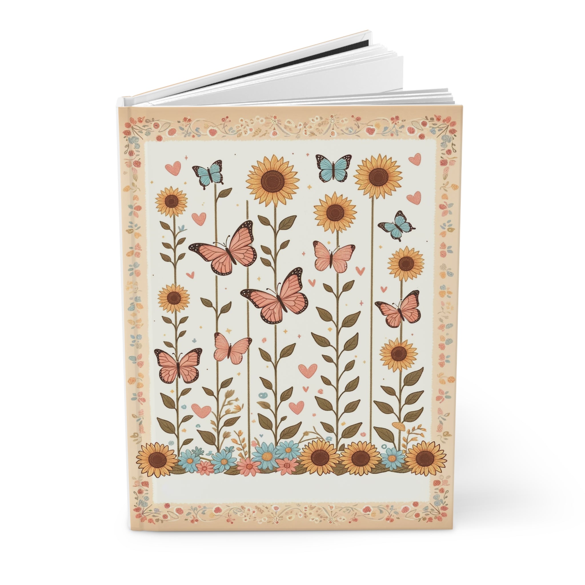 Sunflowers and butterflies 2 - Hardcover Notebook