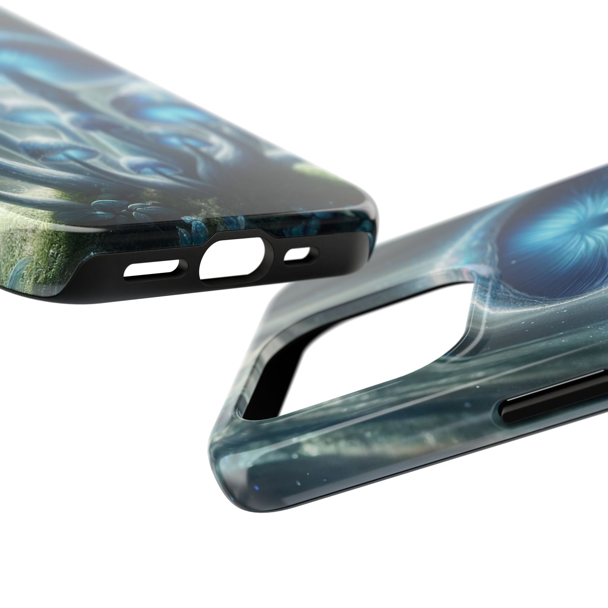 Light blue mushrooms - Tough Phone Case